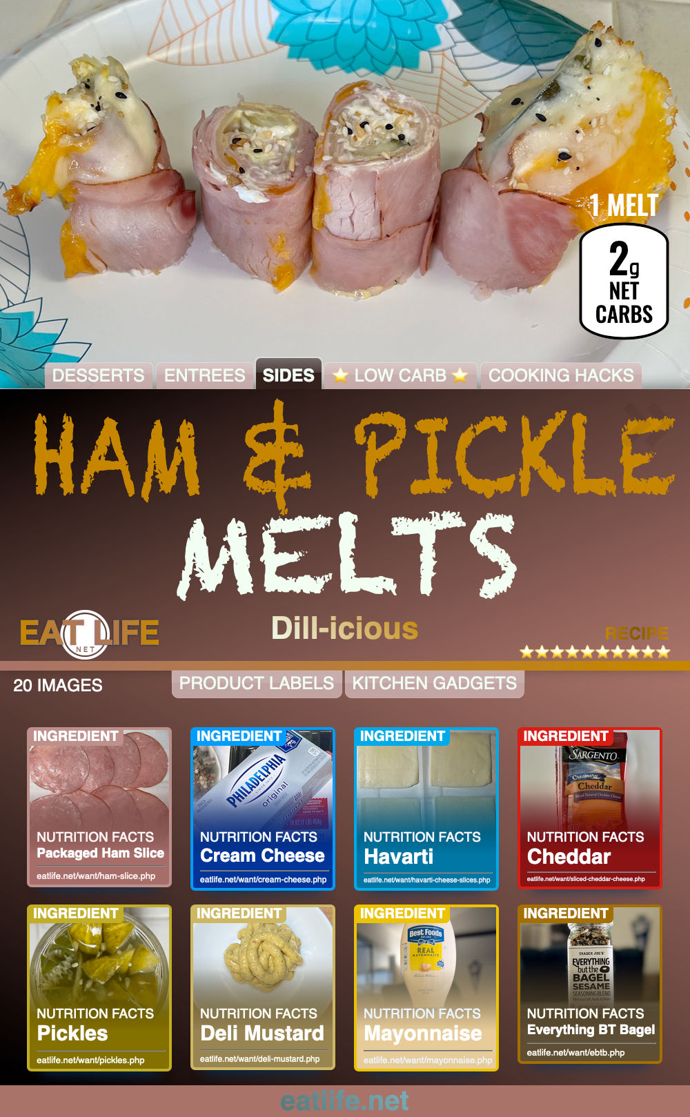 Baked Ham and Pickle Melts
