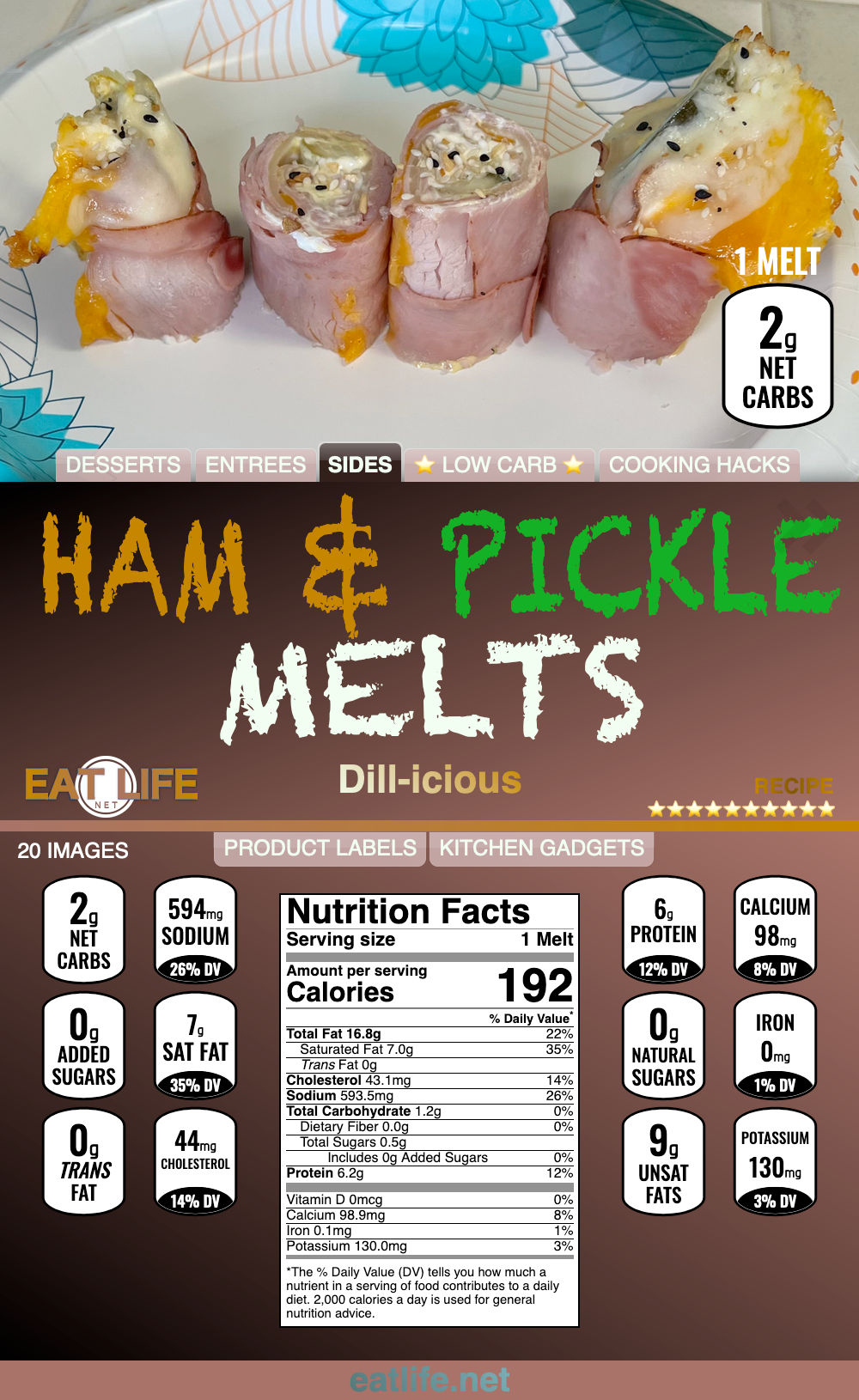 Baked Ham and Pickle Melts