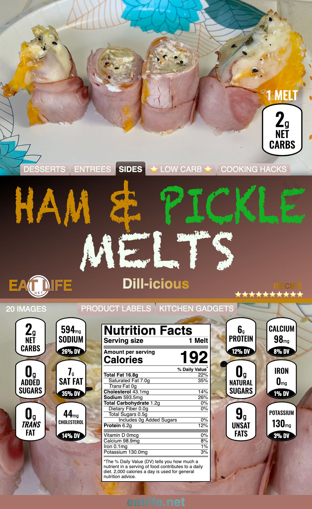 Baked Ham and Pickle Melts