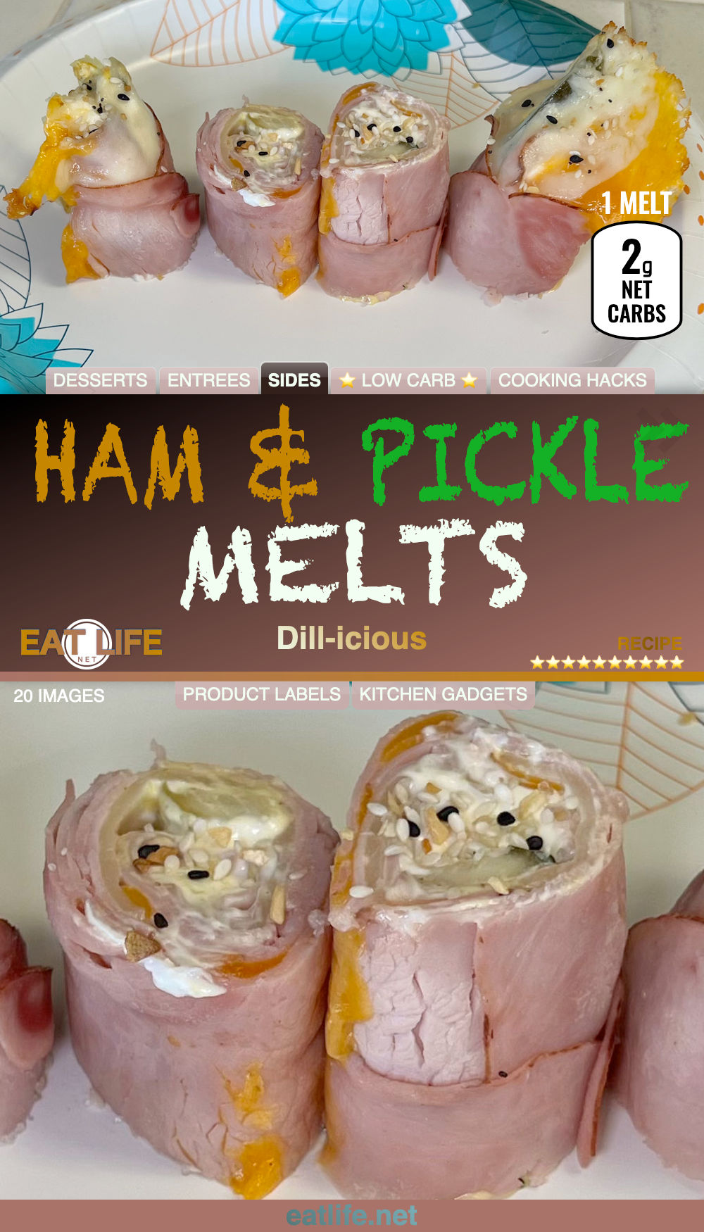 Baked Ham and Pickle Melts
