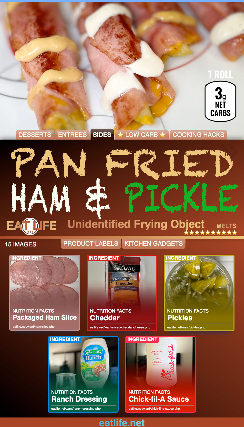 Pan Fried Ham & Pickle Melts