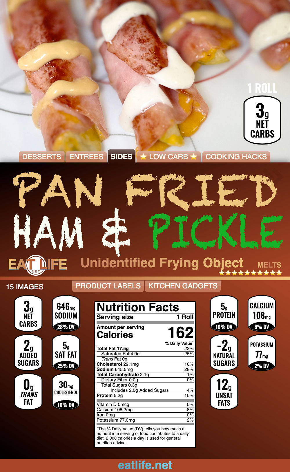 Pan Fried Ham & Pickle Melts
