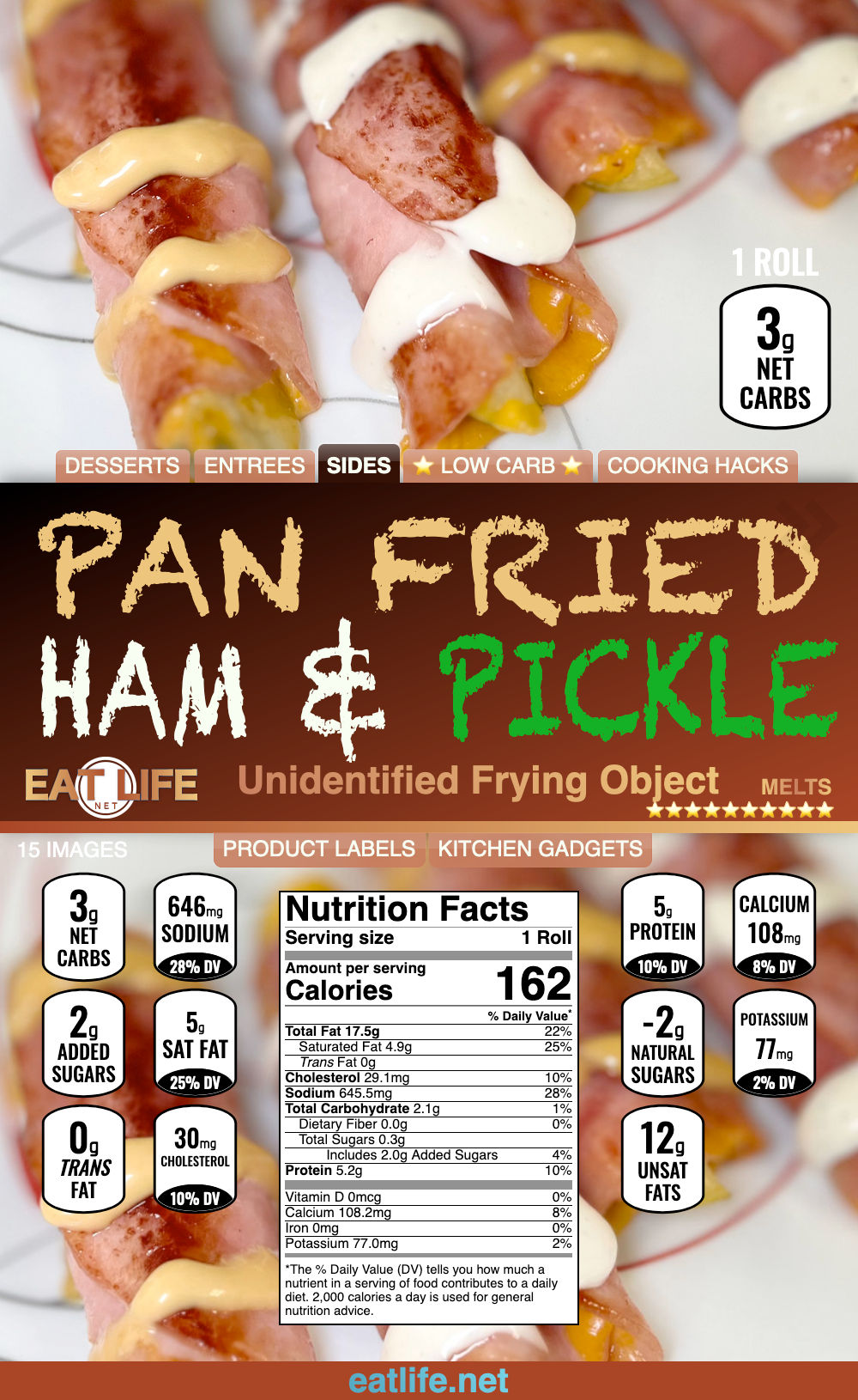 Pan Fried Ham & Pickle Melts