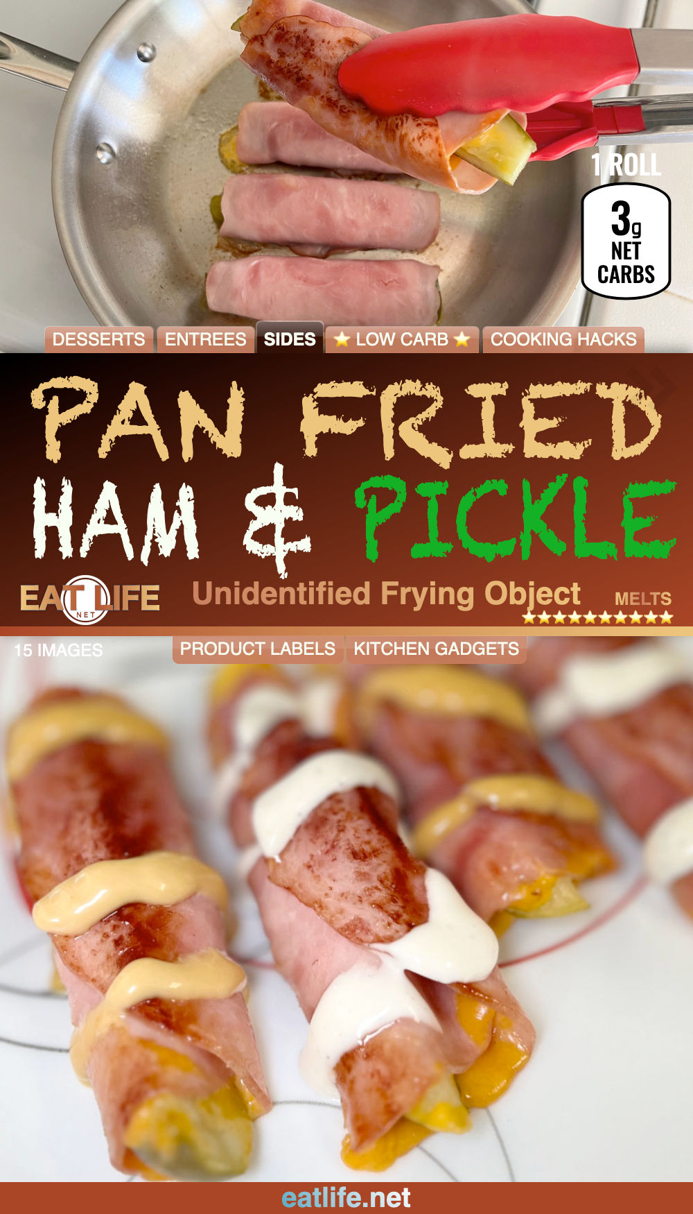 Pan Fried Ham & Pickle Melts