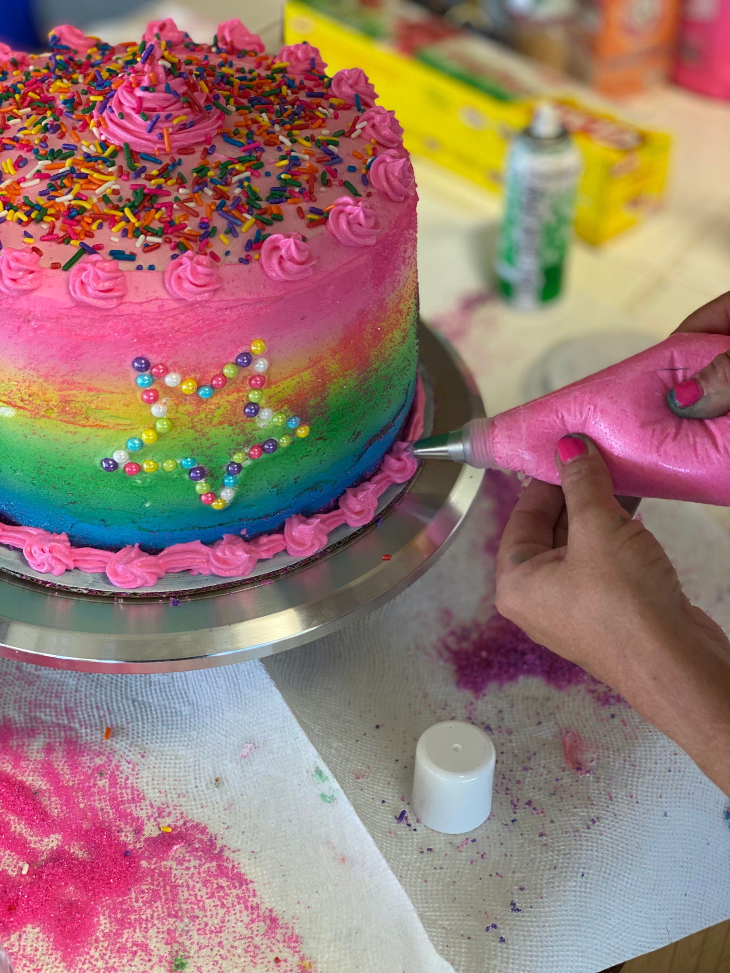 Rainbow Cake Pipe Bottom
