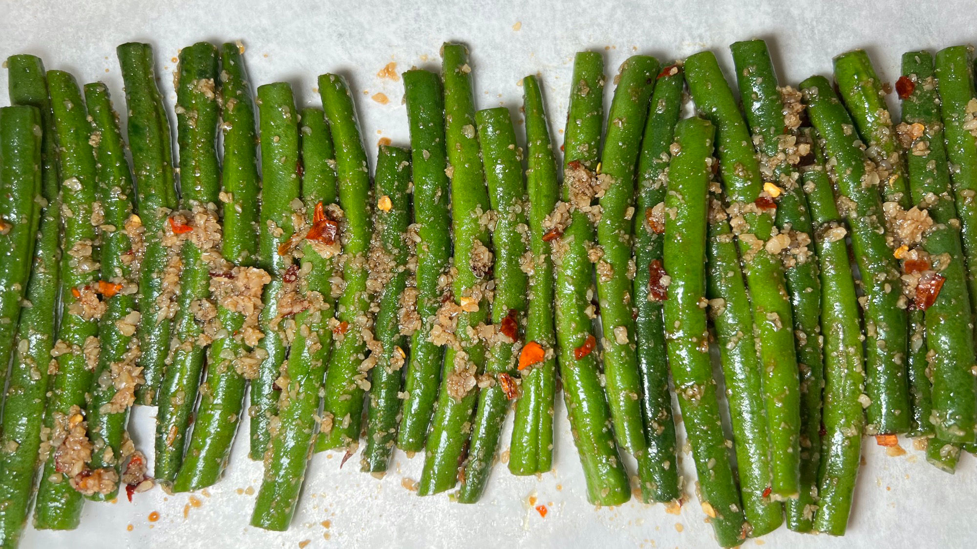 Parchment Tray Roasted Green Beans Parchment Tray