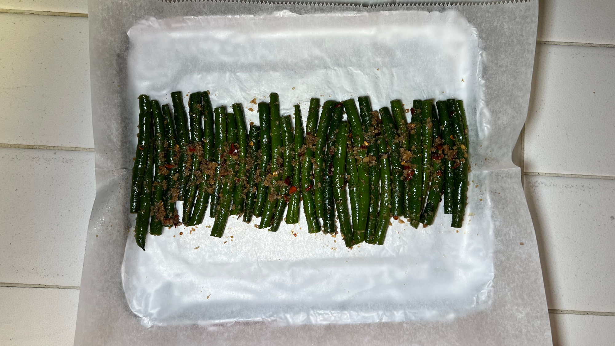 Parchement Roasted Green Beans Parchment