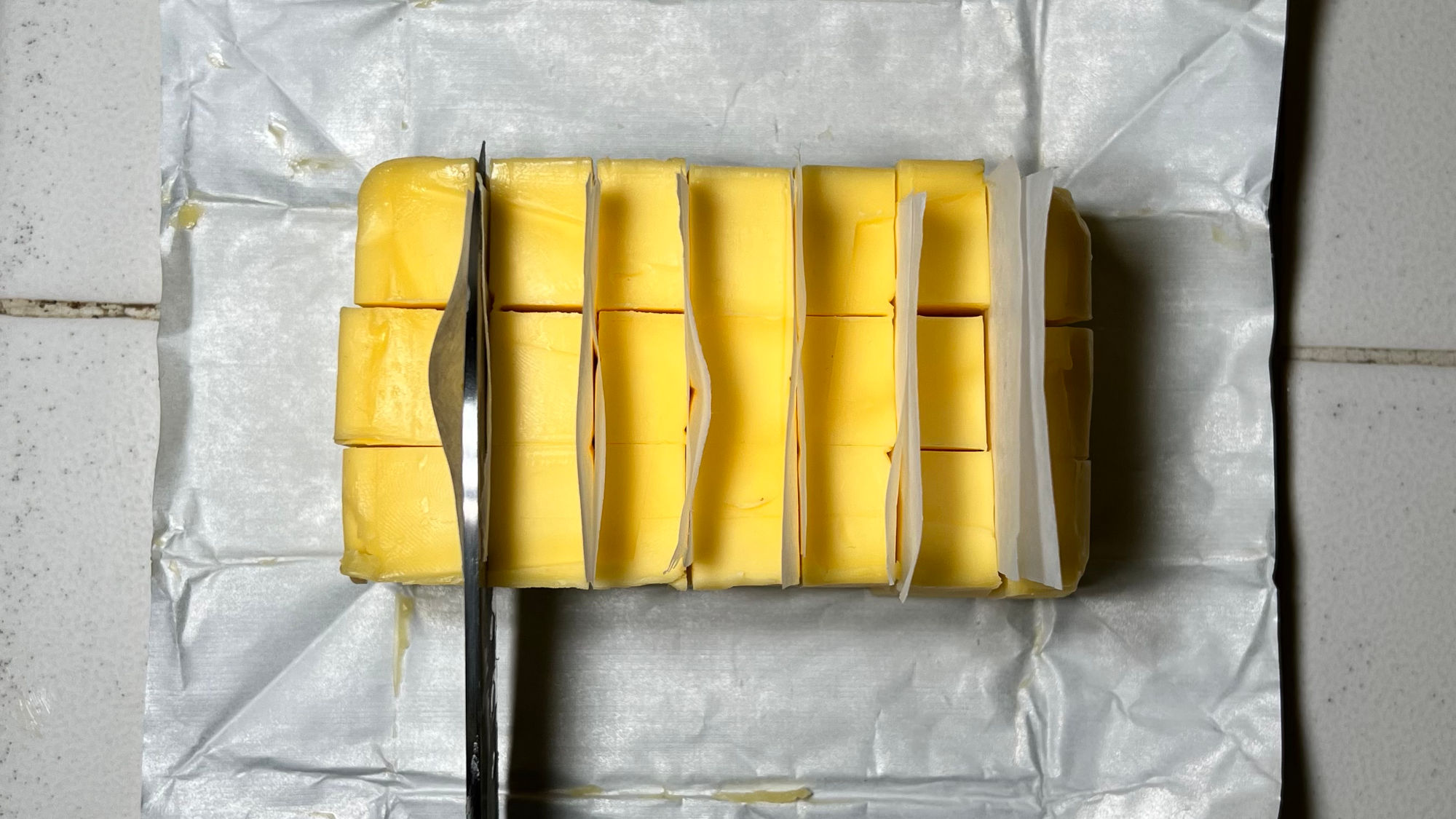 Separate Butter Pats Parchment Paper lines it