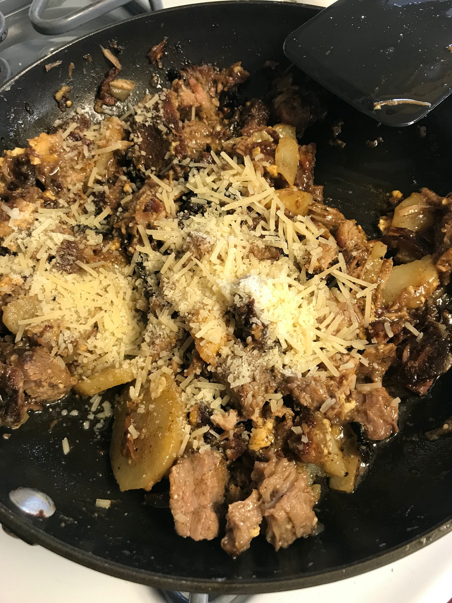 Tri-tip Scalloped Potatoes Burrito add Parmesan