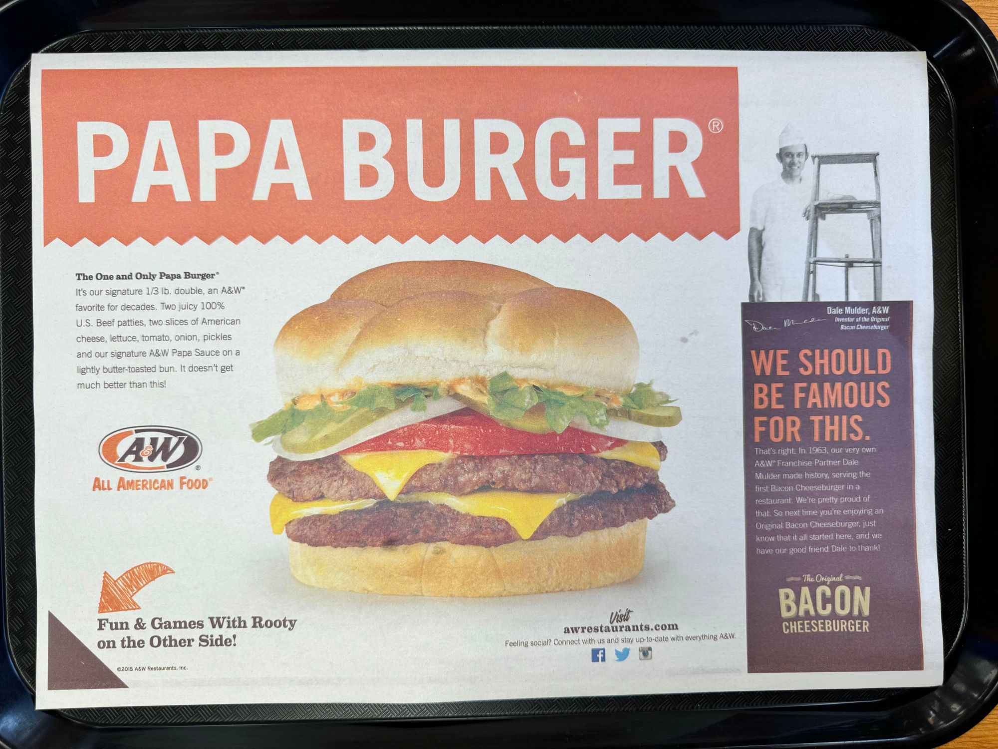 One and Only Papa Burger A&W One and Only Papa Burger