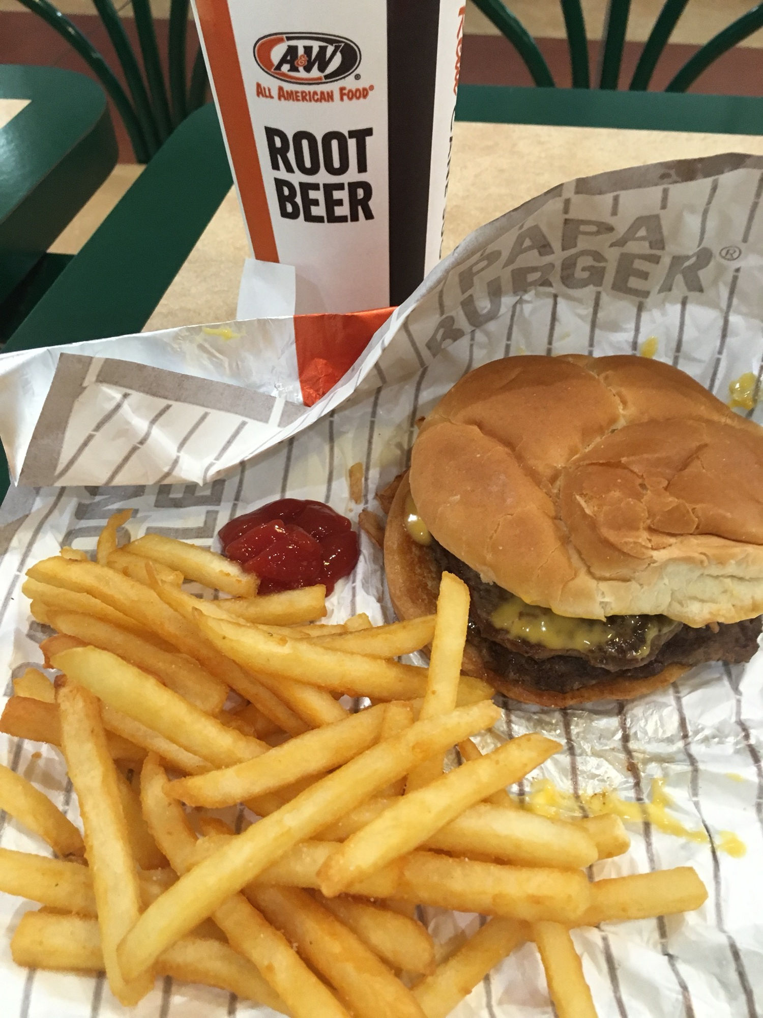 Papa Burger and Fries A&W Papa Burger and Fries