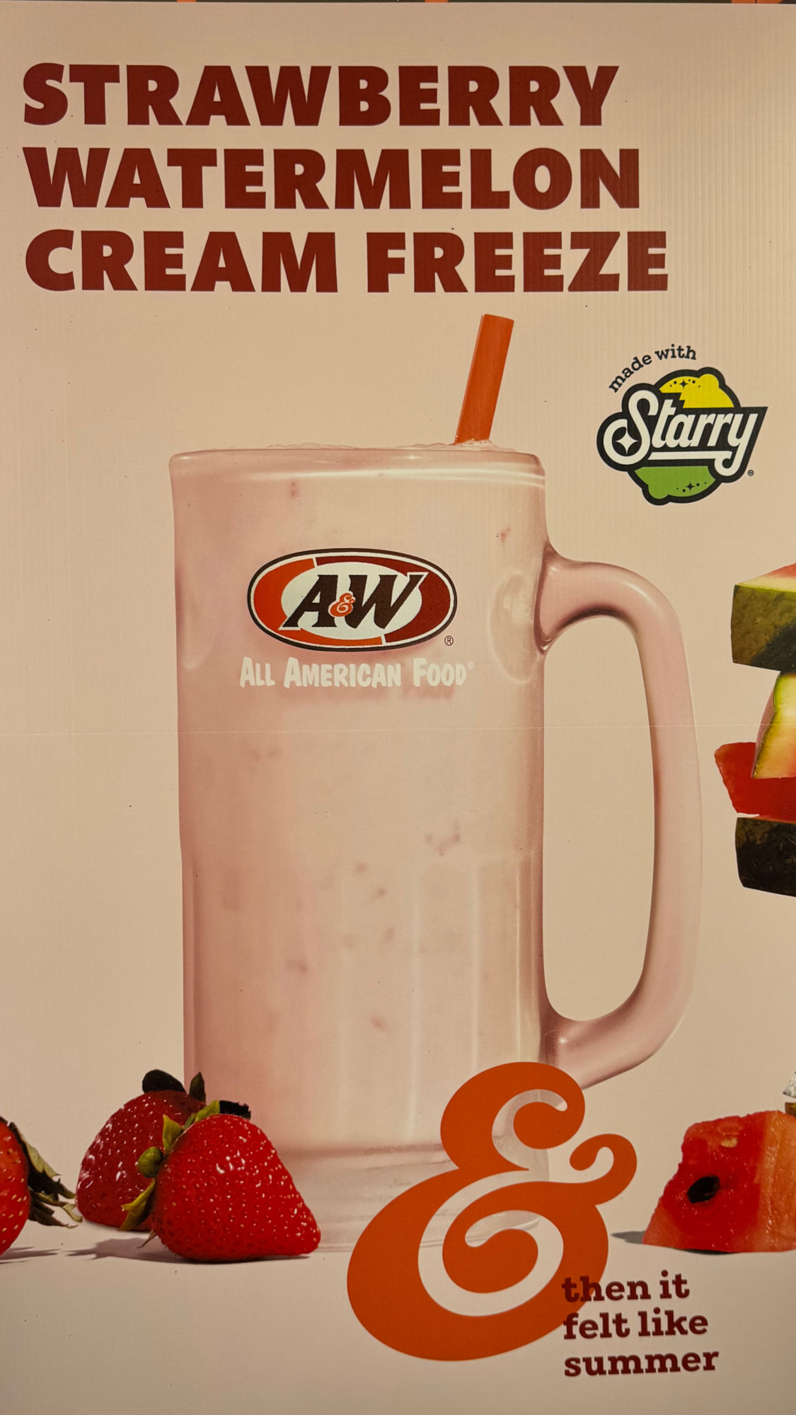 Strawberry Watermelon Cream Freeze A&W Strawberry Watermelon Cream Freeze