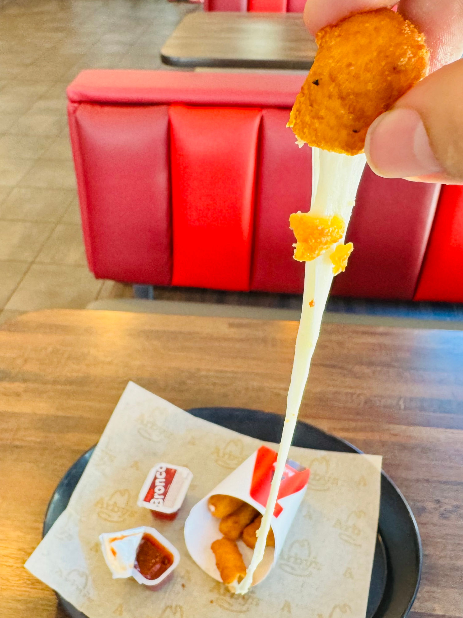 Arby's Mozzarella Sticks Cheese Pull