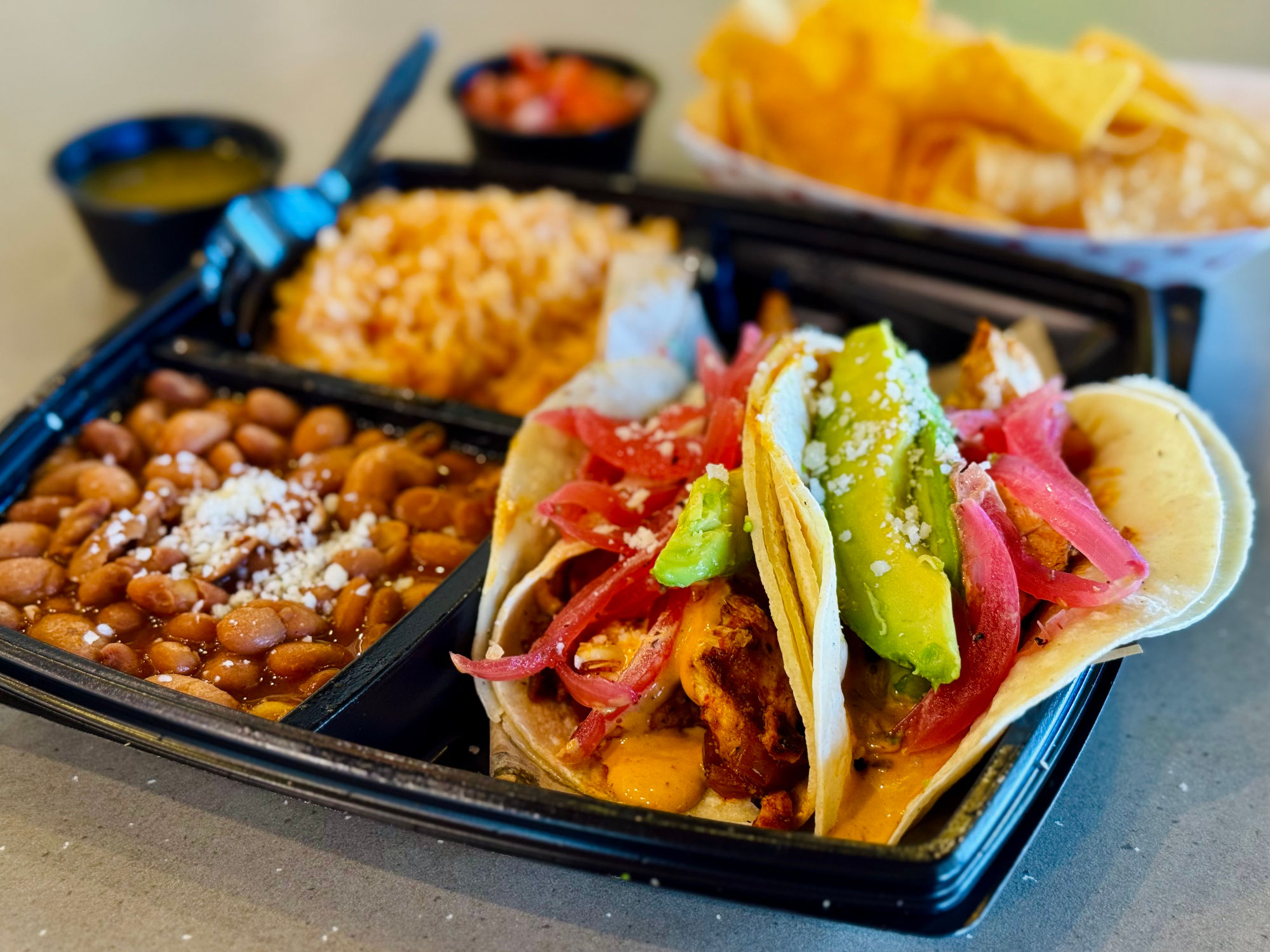 Baja Fresh Smokey Chipotle Chicken Taco Combo
