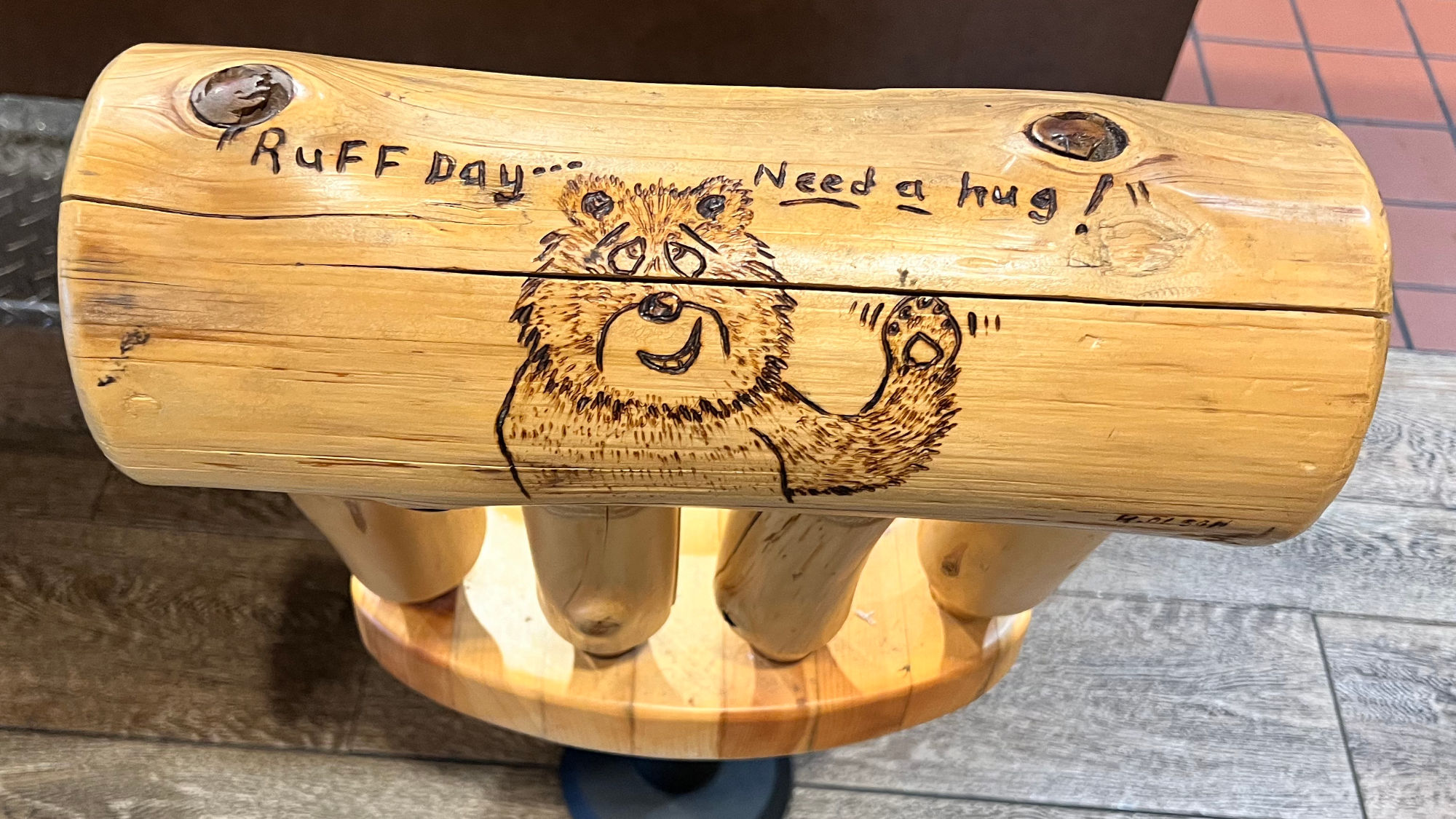 Hug Black Bear Diner Bar Stool Hug