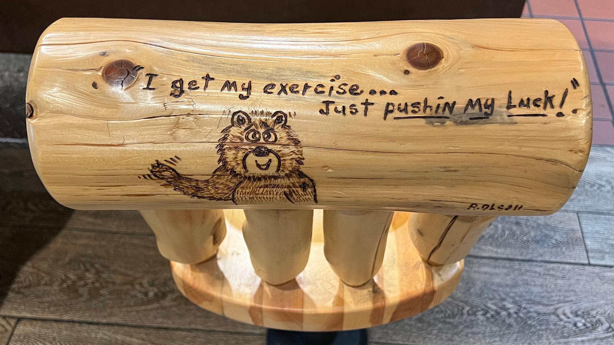 Pushin Luck Black Bear Diner Bar Stool Pushin Luck