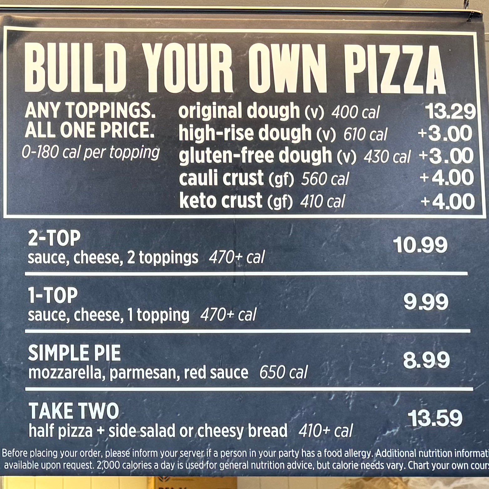 Build Your On Pizza Blaze Pizza Menu Build Your Own Pizza