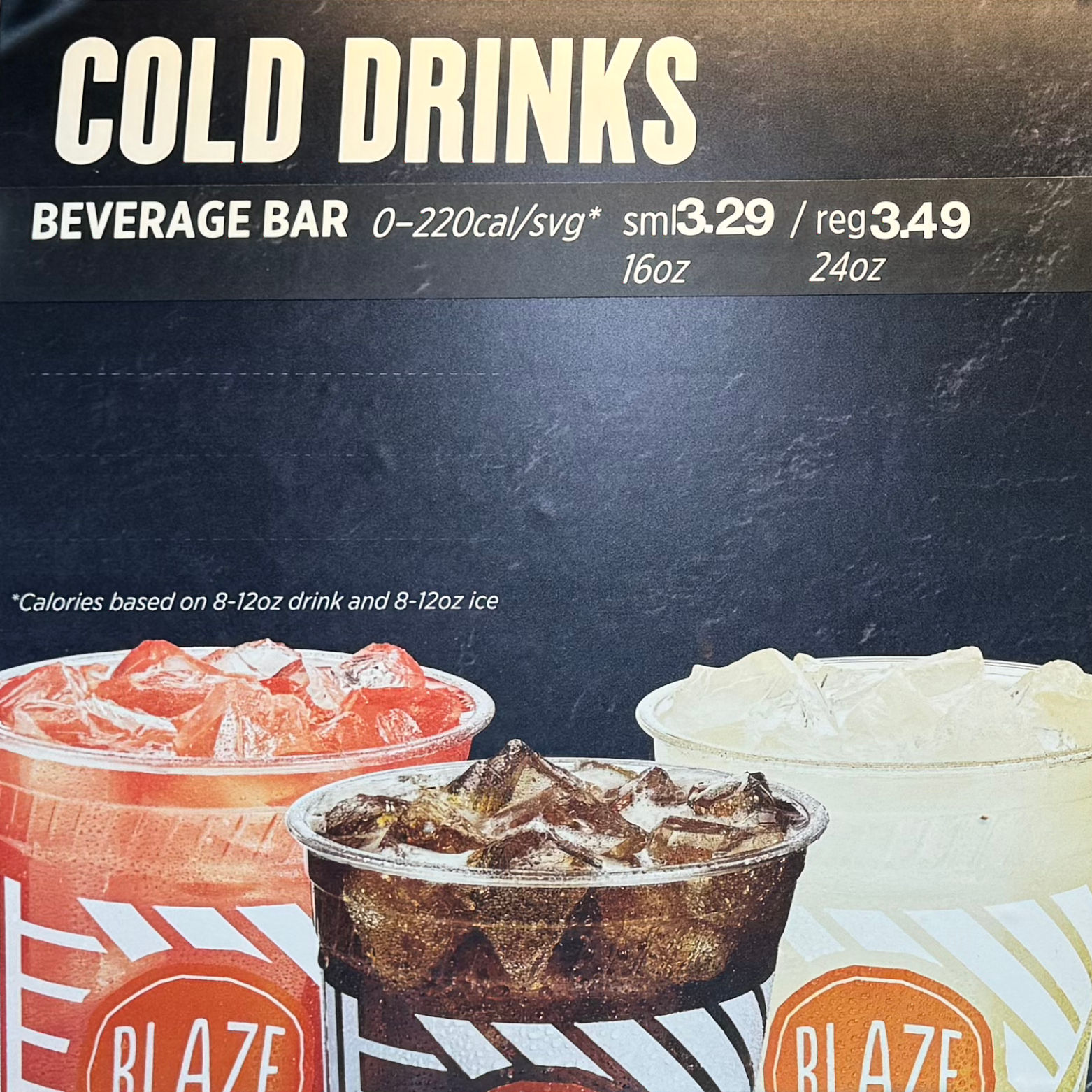 Cold Drinks Blaze Pizza Menu Cold Drinks