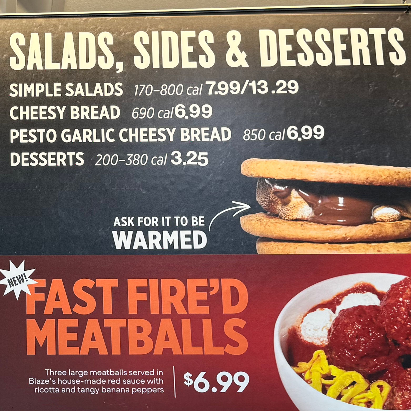 Salads, Sides & Desserts Blaze Pizza Menu Salads, Sides & Desserts