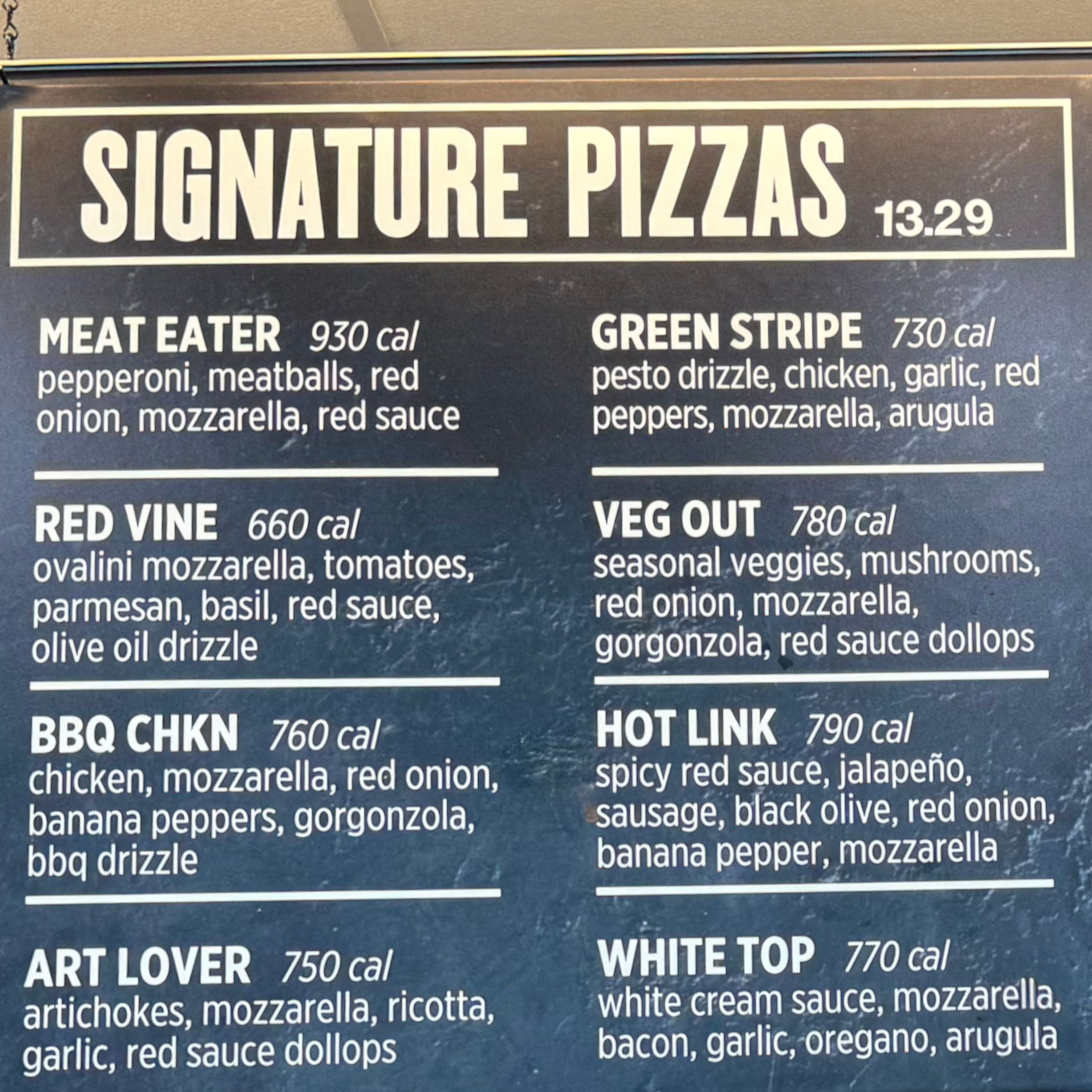 Signature Pizzas Blaze Pizza Menu Signature Pizzas