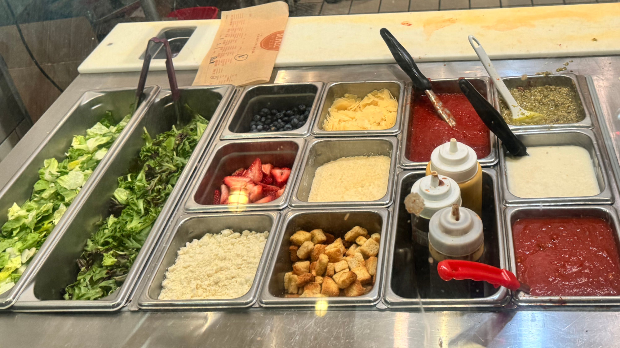 Salad and Sauce Section Blaze Pizza Salad and Sauce Section