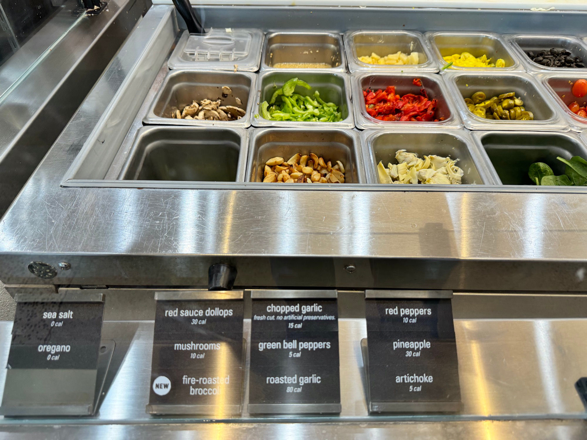 Vegetables Section Blaze Pizza Vegetables Section