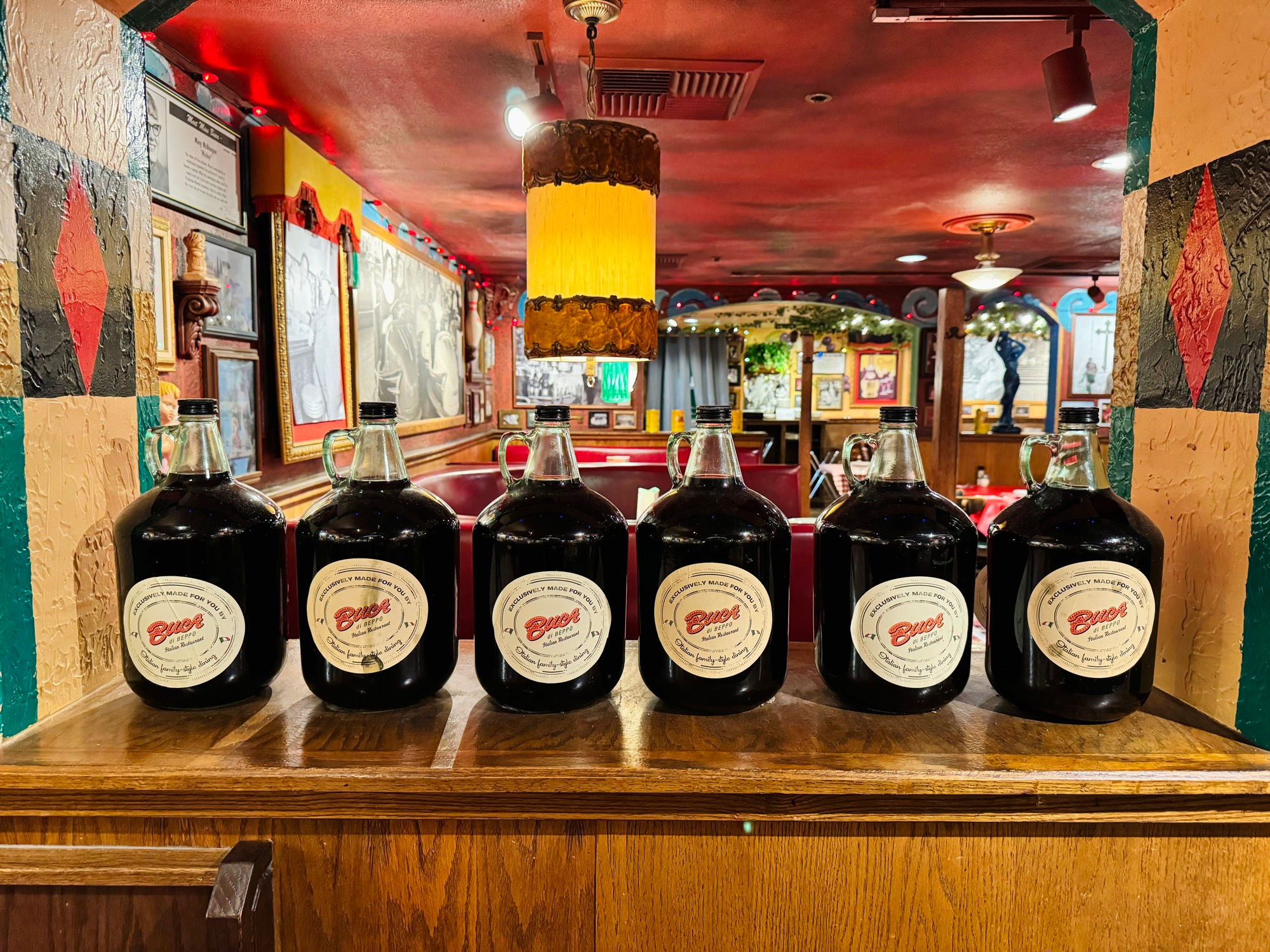 Wine Bottles Buca di Beppo Huntington Beach Wine Bottles