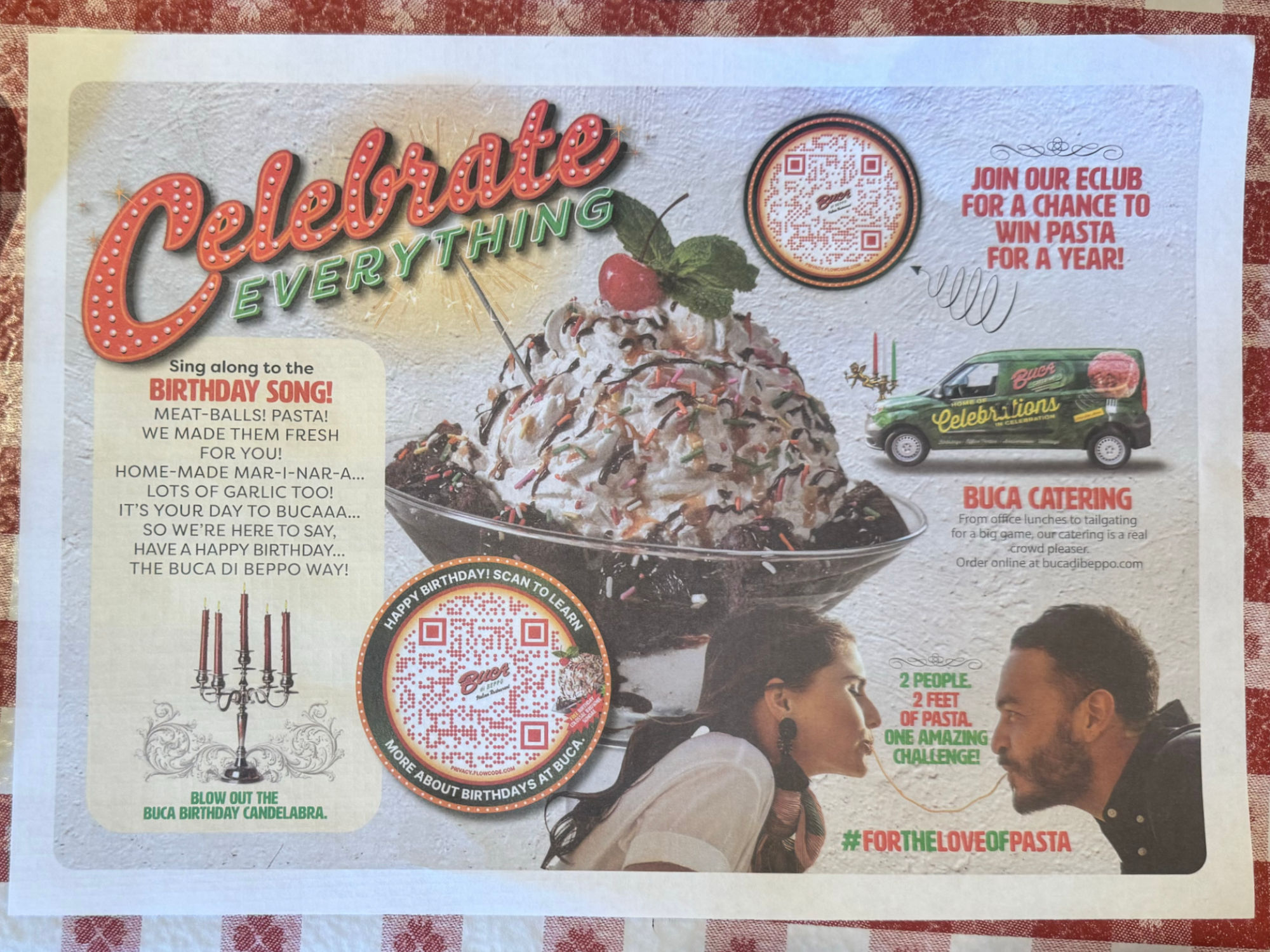 Buca di Beppo Placemat