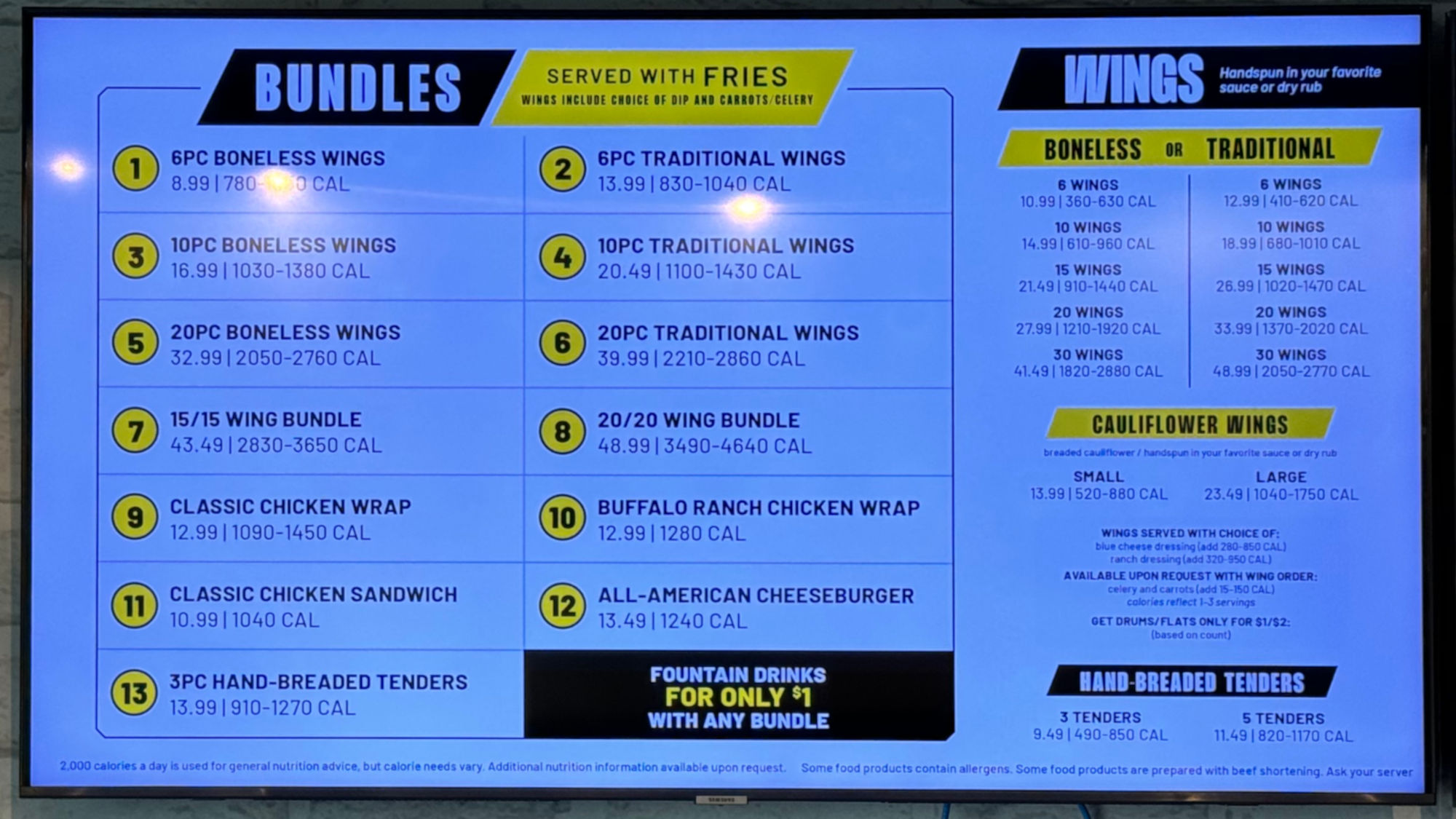 Menu Wings Buffalo Wild Wings GO Menu Wings