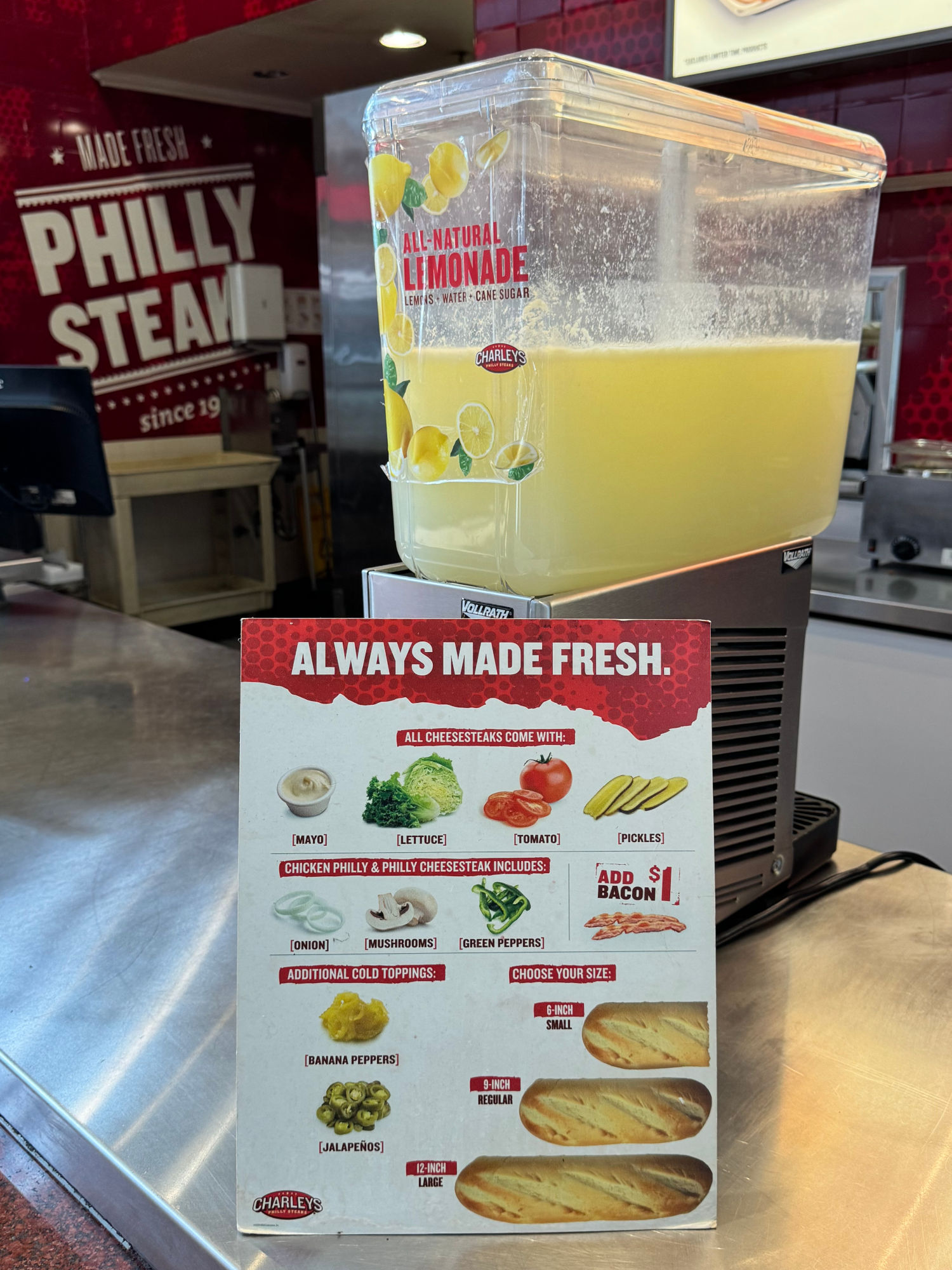 Lemonade Charleys Cheesesteaks Lemonade