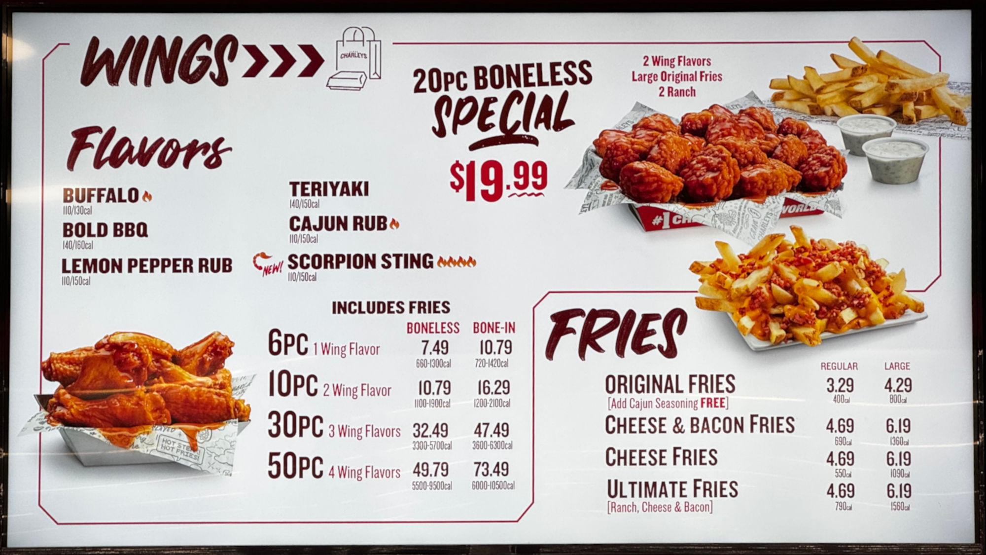 Wings Menu Charleys Wings Menu