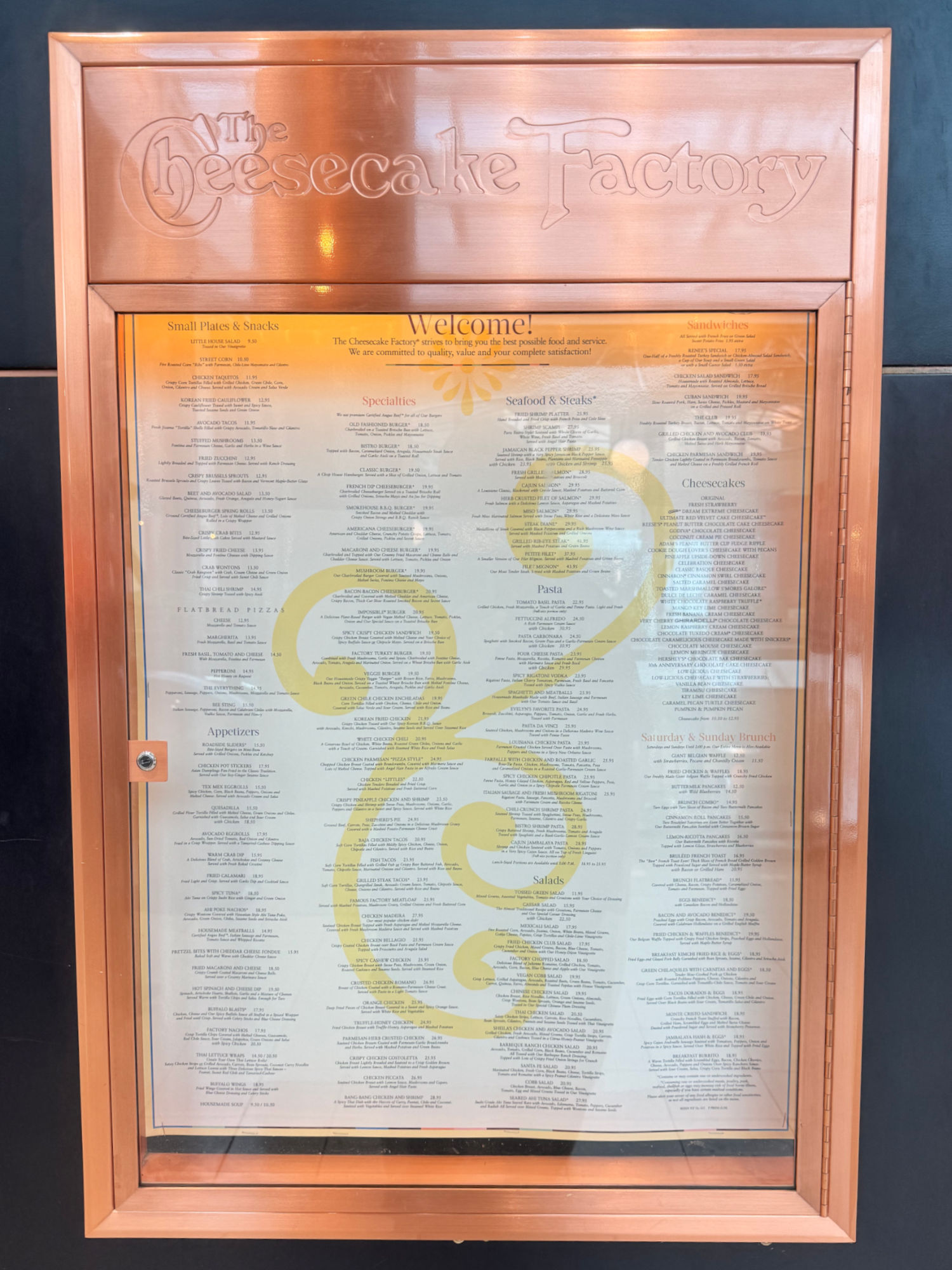 Cheesecake Factory Menu Cheesecake Factory Menu