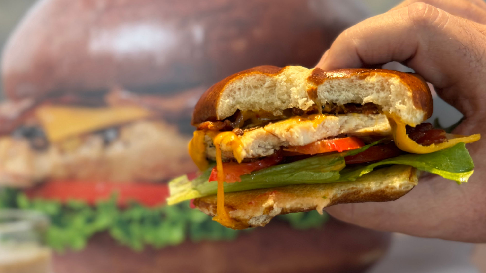 Grilled Pretzel Cheddar Club Chick-fil-A Grilled Pretzel Cheddar Club