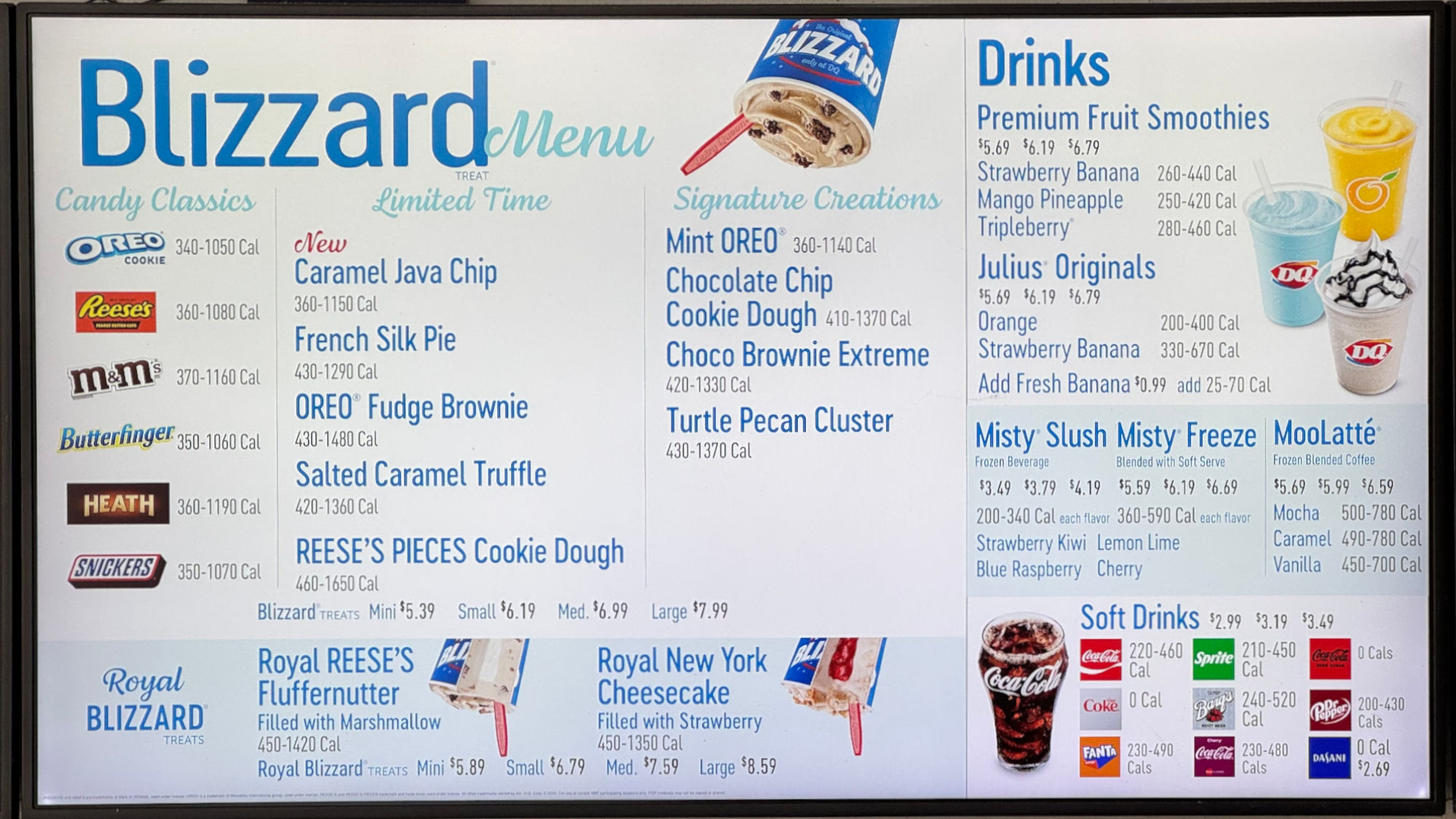 Blizzard Menu Dairy Queen Blizzard Menu