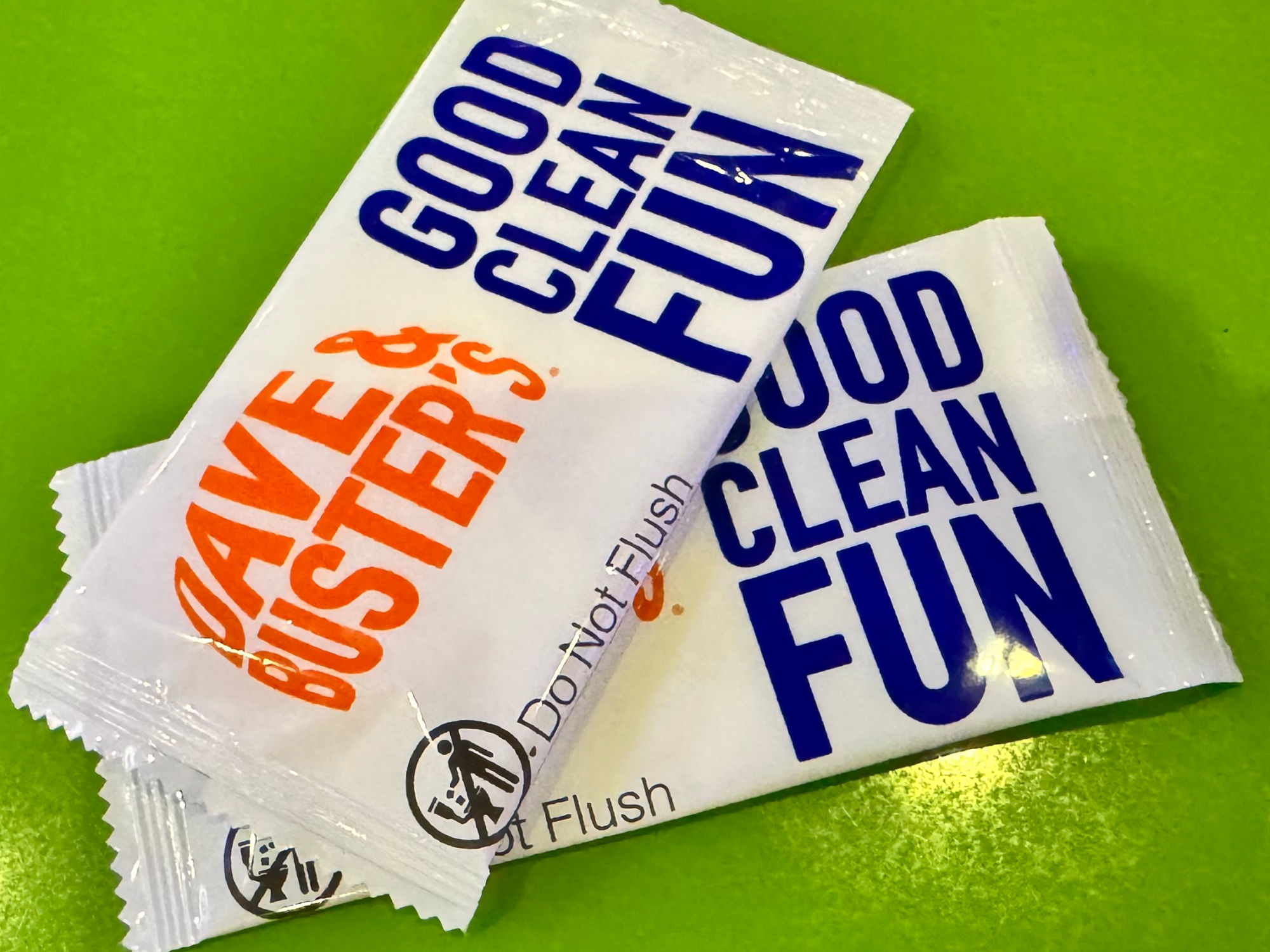 Dave and Buster's Hand Wipes