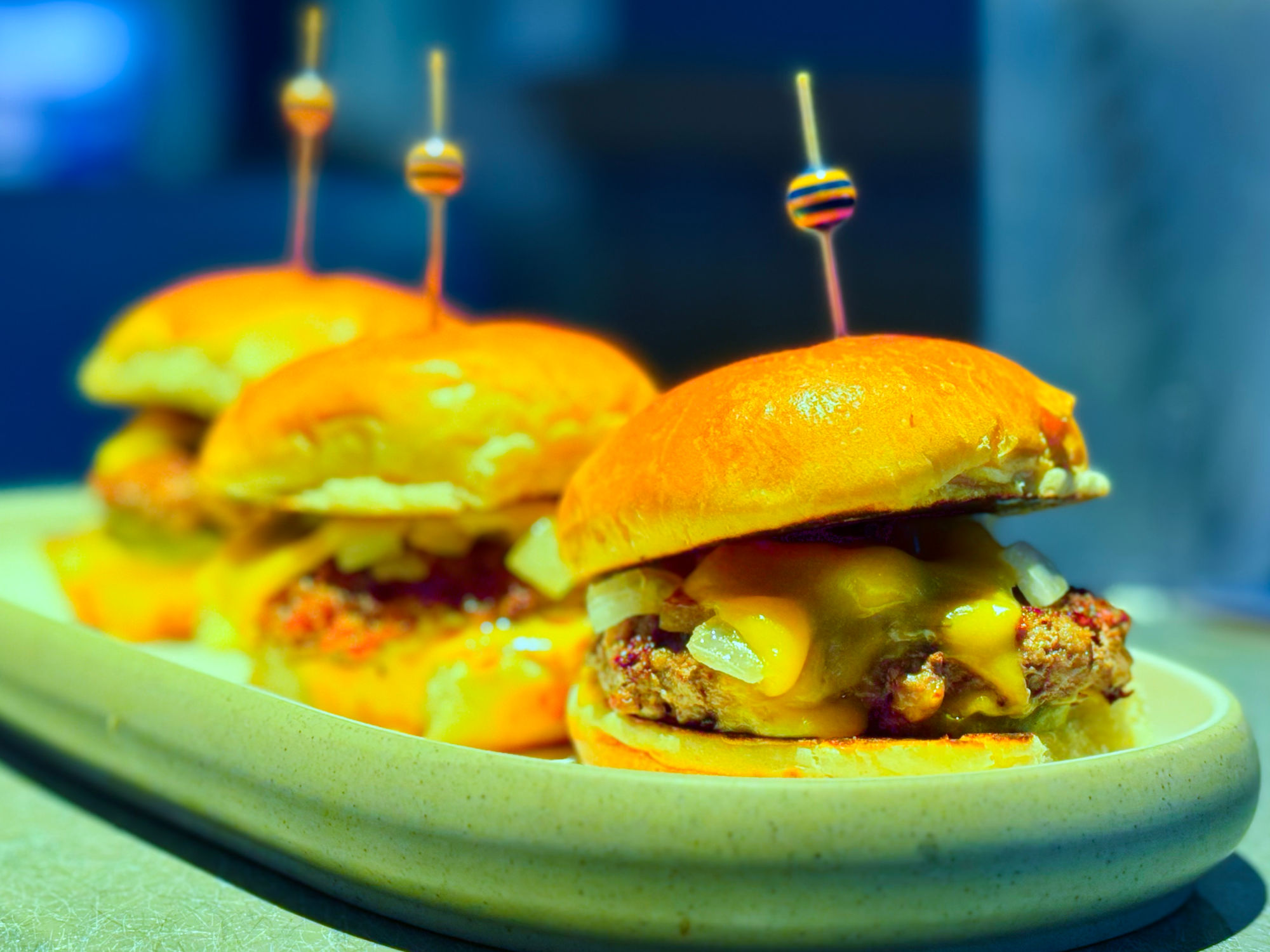 Dave and Buster's Smashed Burger Sliders