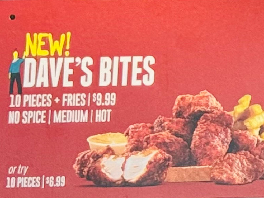Dave's Hot Chicken Menu Dave's Bites