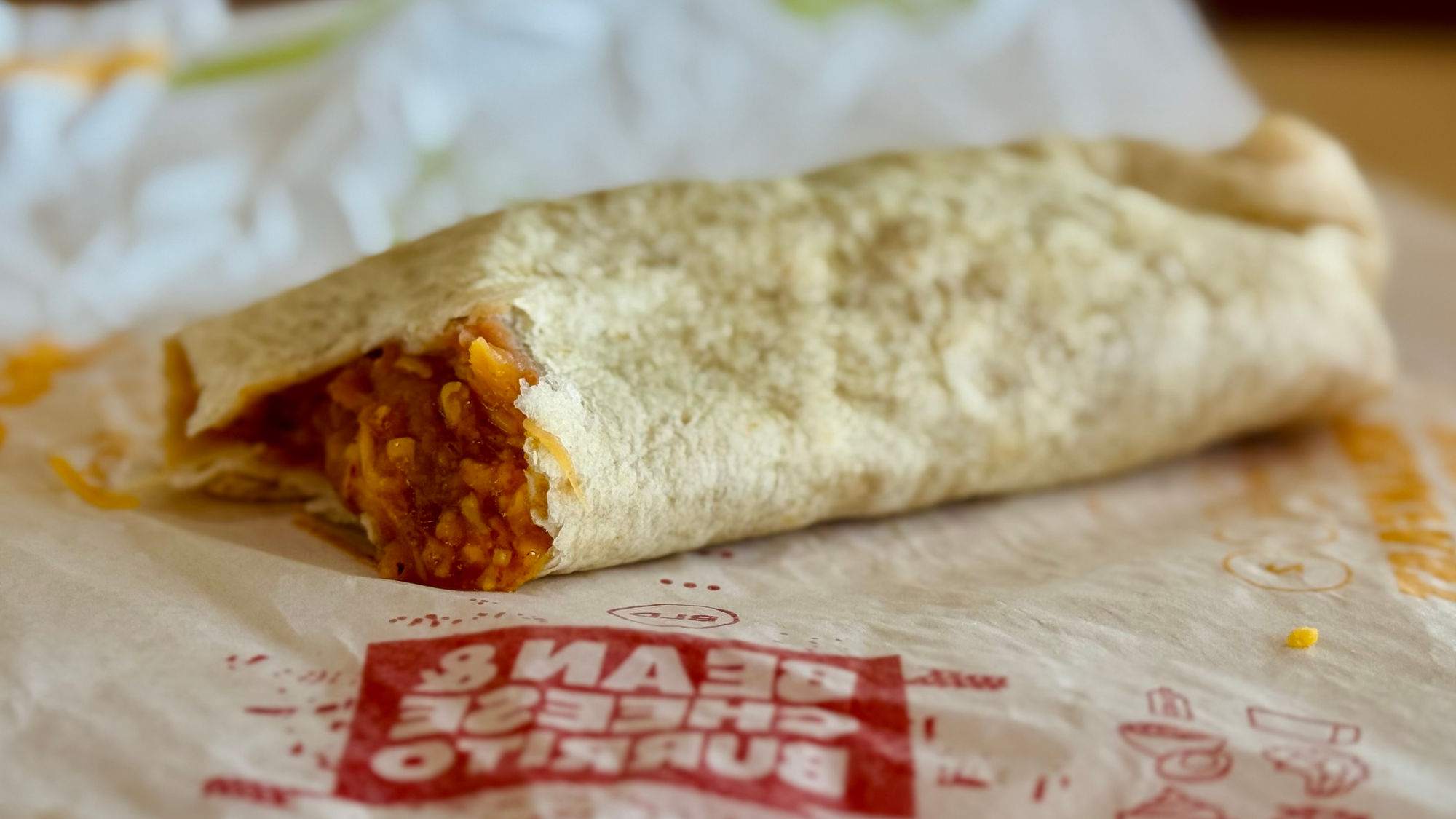 Del Taco Red Bean & Cheese Burrito