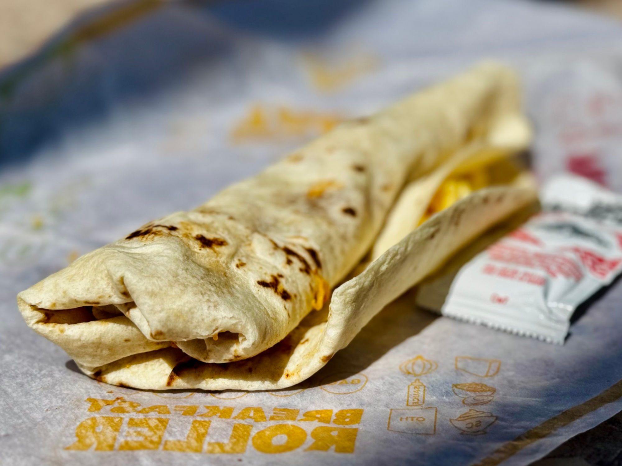 Del Taco Egg & Cheese Breakfast Roller