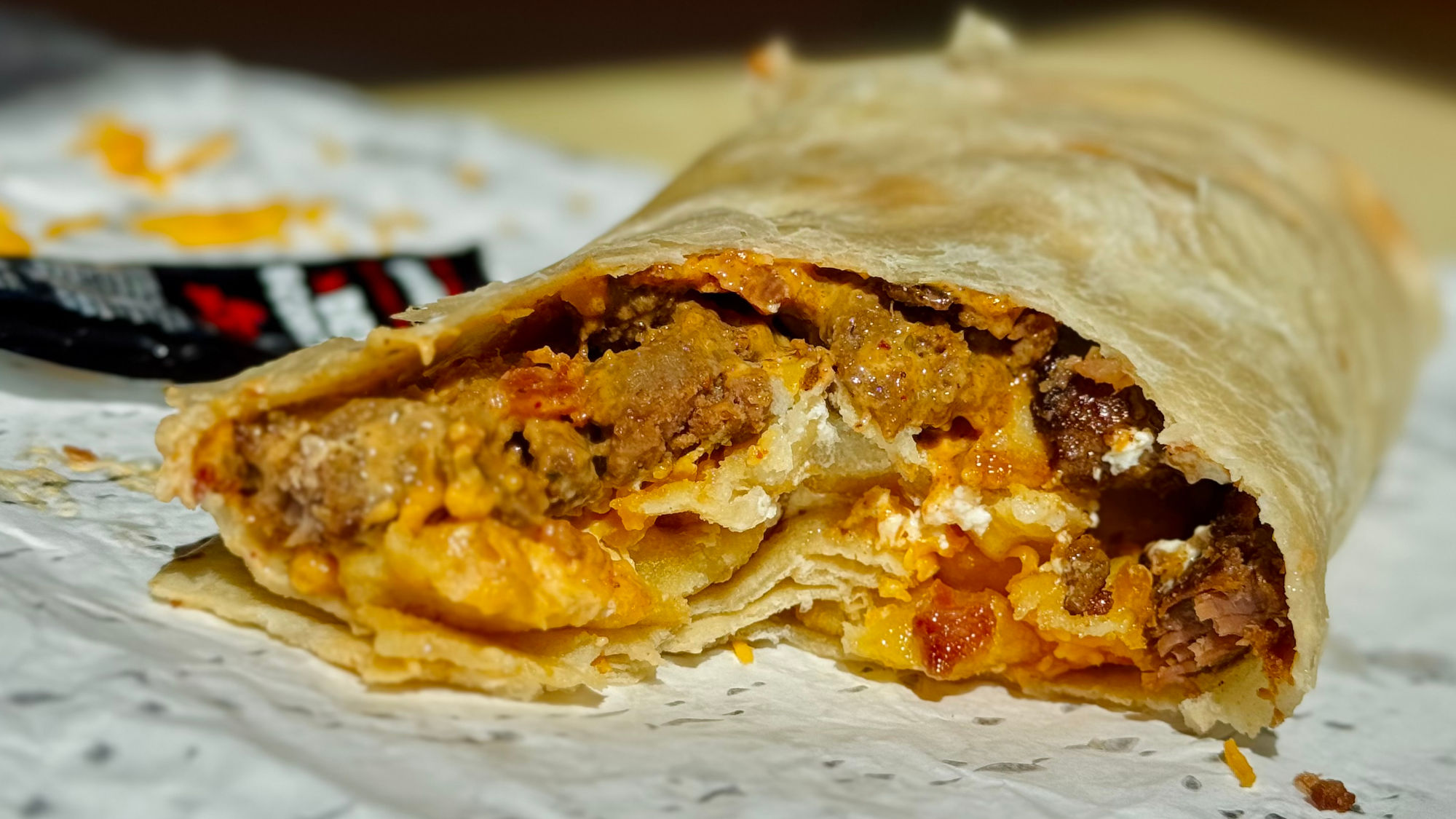 Del Taco Epic Carne Asada Steak Cali Bacon Burrito