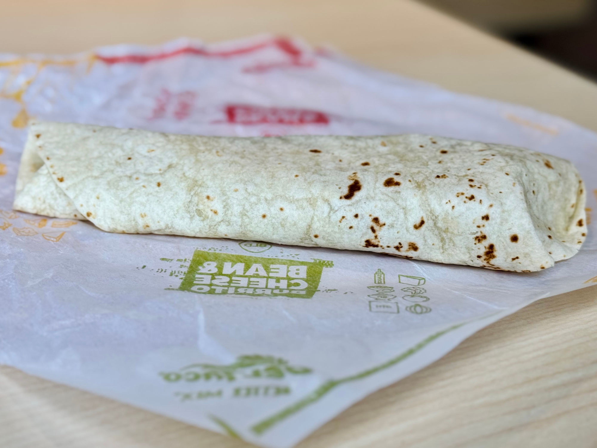 Del Taco Green Bean & Cheese Burrito