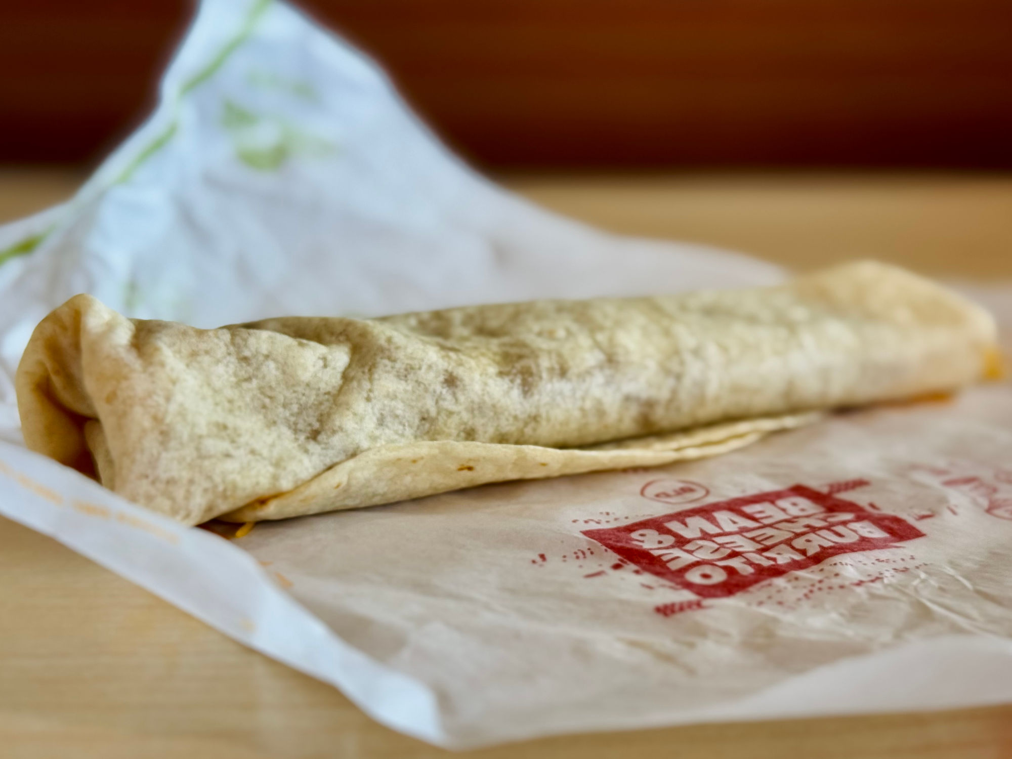 Del Taco Red Bean & Cheese Burrito