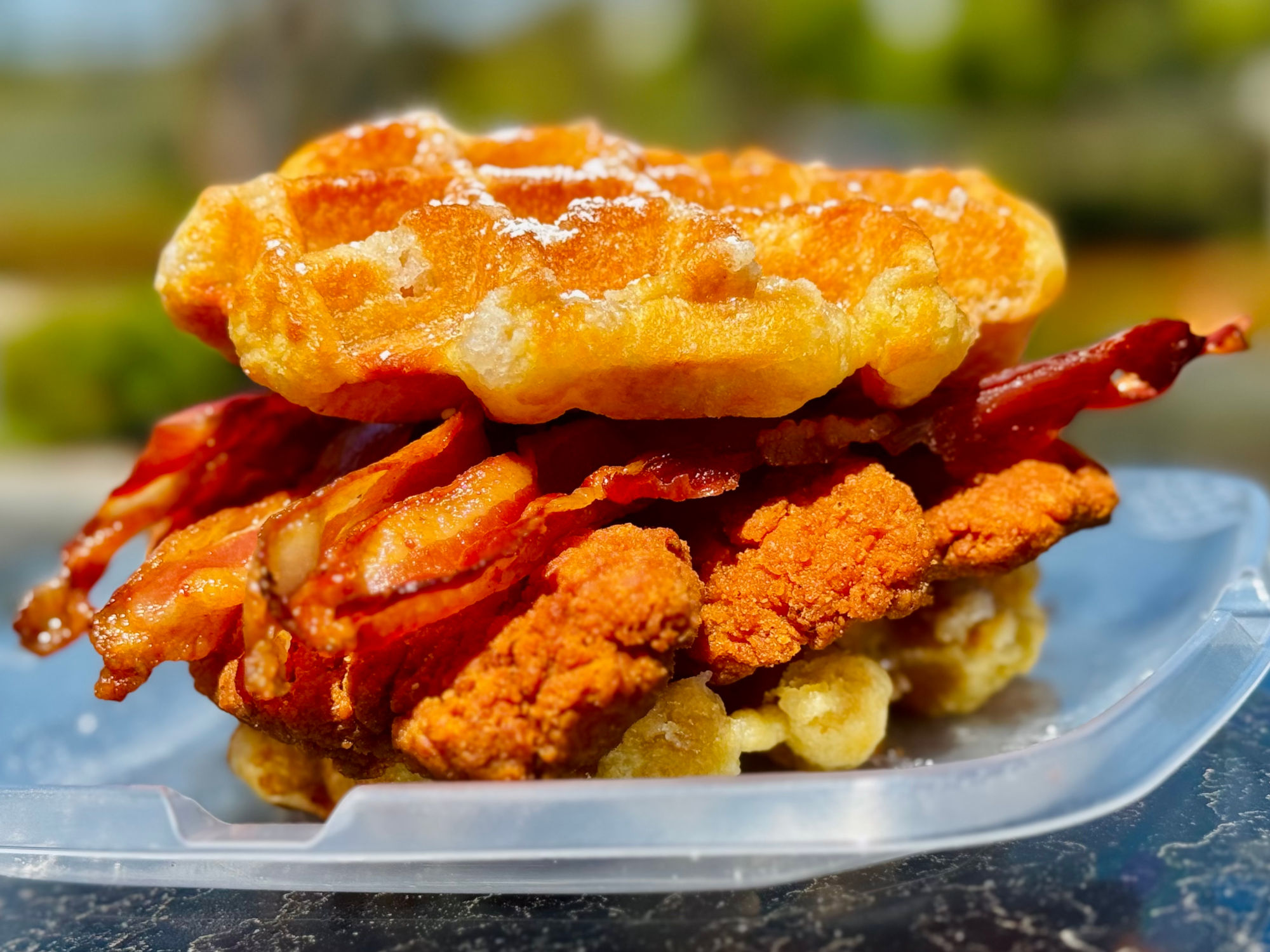 Chicken and Waffle Sandwich Denny's Chicken and Waffle Sandwich