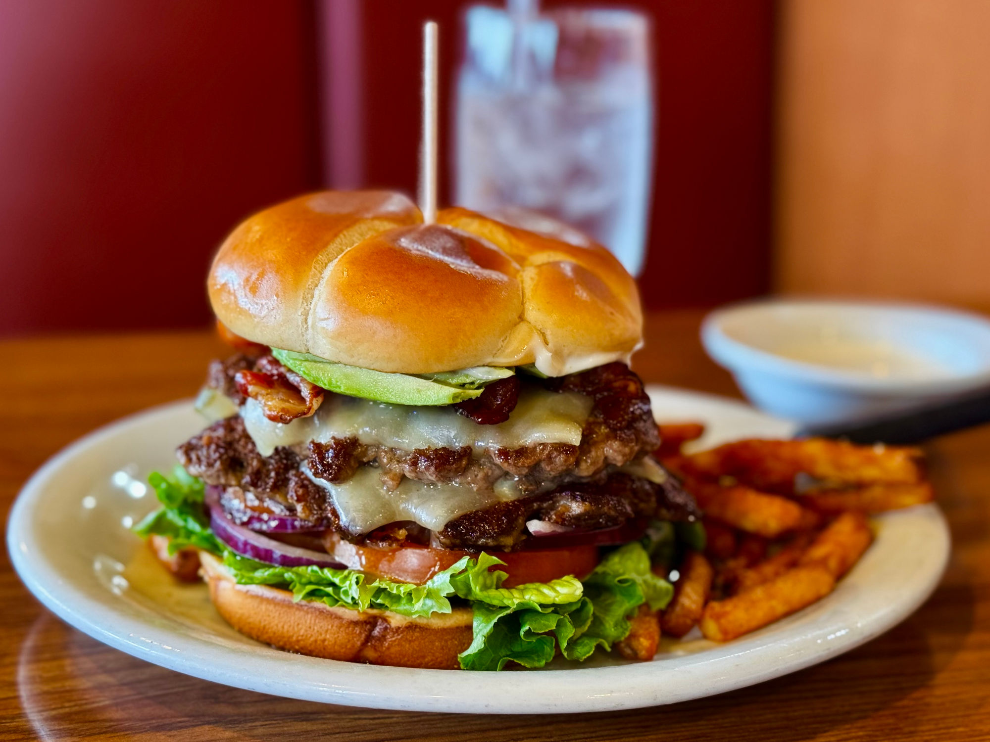 Double Bacon Avocado Cheeseburger Denny's Double Bacon Avocado Cheeseburger