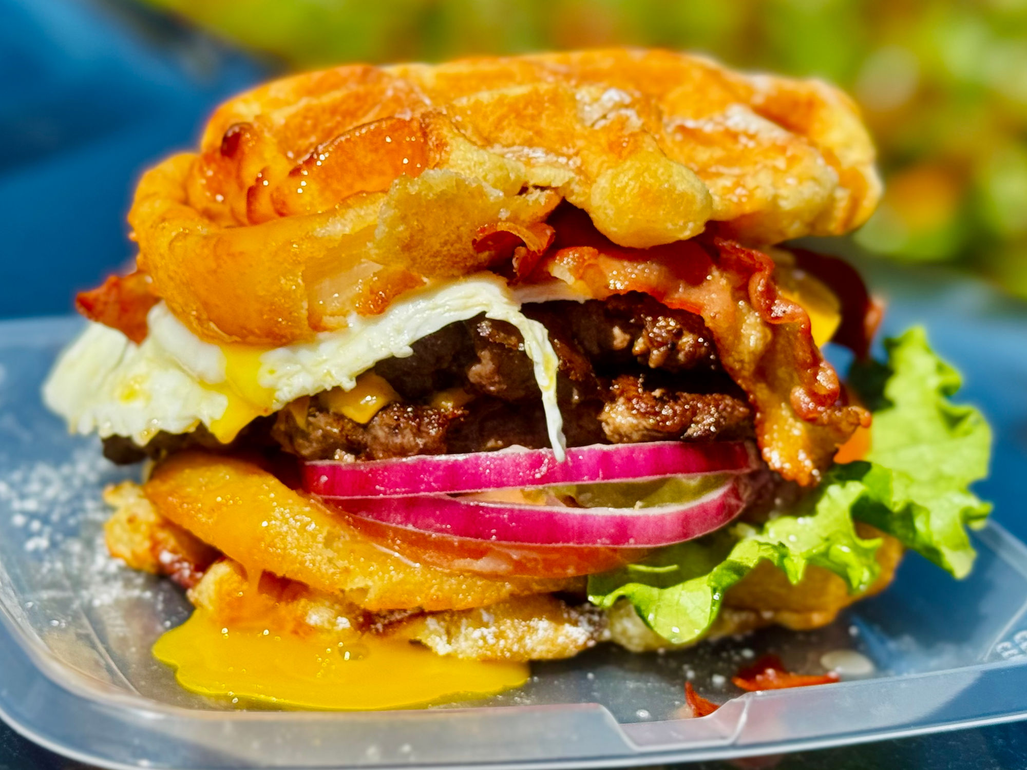 Waffle Burger Denny's Waffle Burger