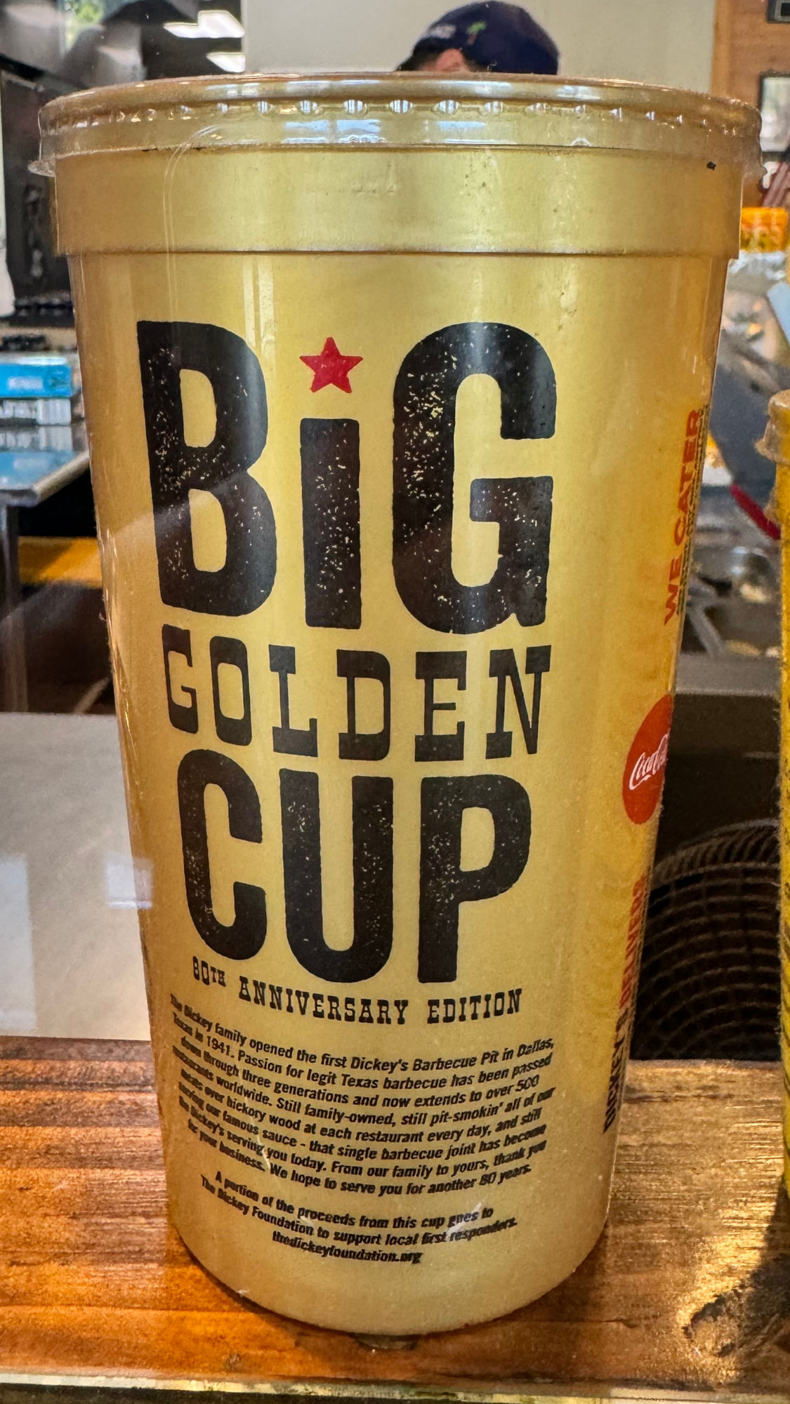 Big Golden Cup Dickey's BBQ Big Golden Cup