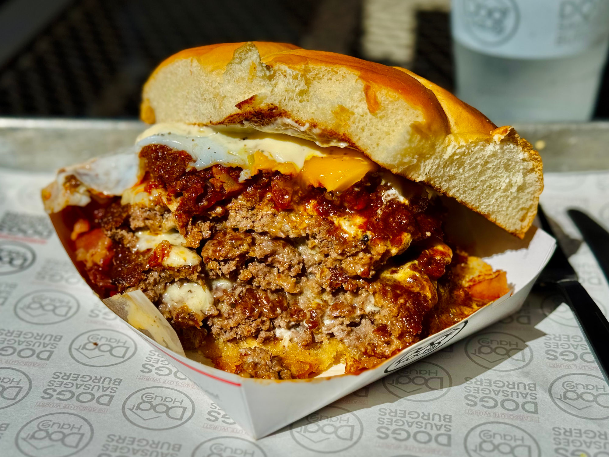 Triple Hangover Burger Dog Haus Triple Hangover Burger