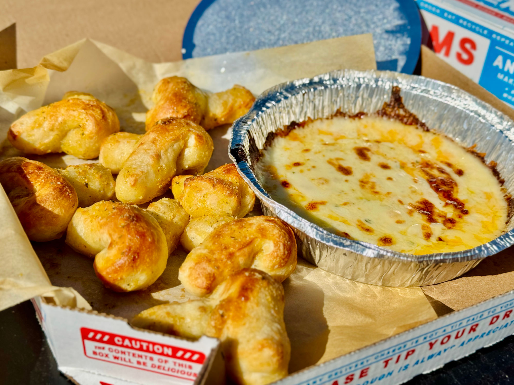 Domino's Five Cheese Dip with Garlic Bread Twists