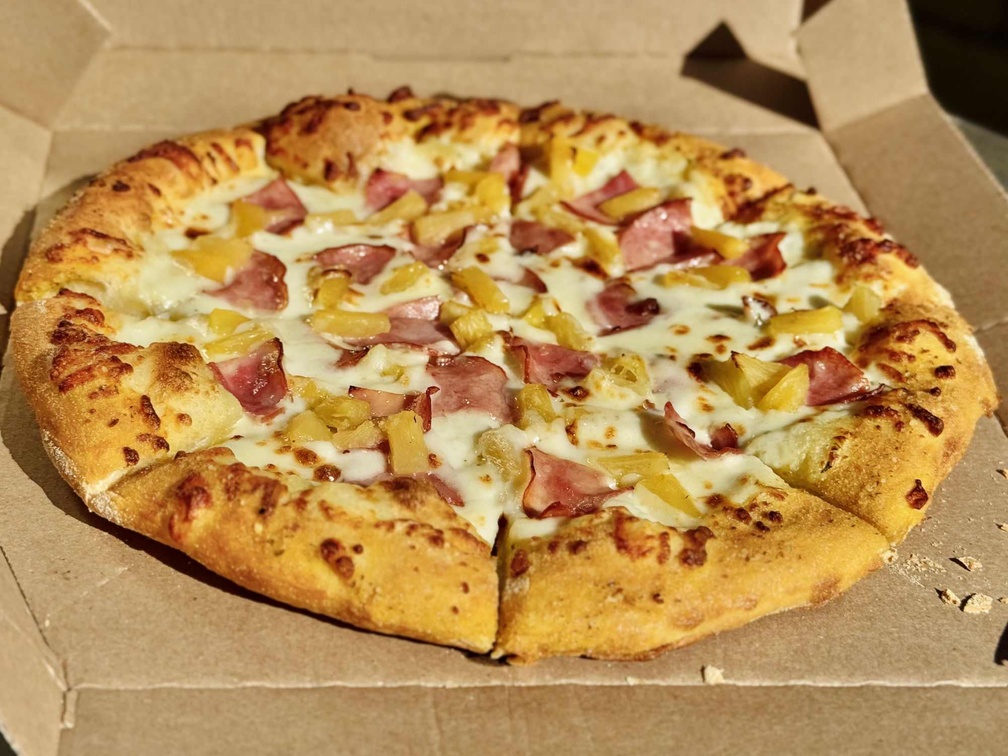 Domino's Pizza Alfredo Sauce with Ham & Pineapple