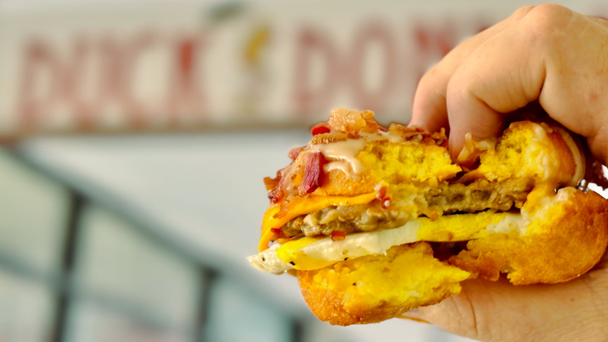 Duck Donuts Sausage Egg & Cheese Donut